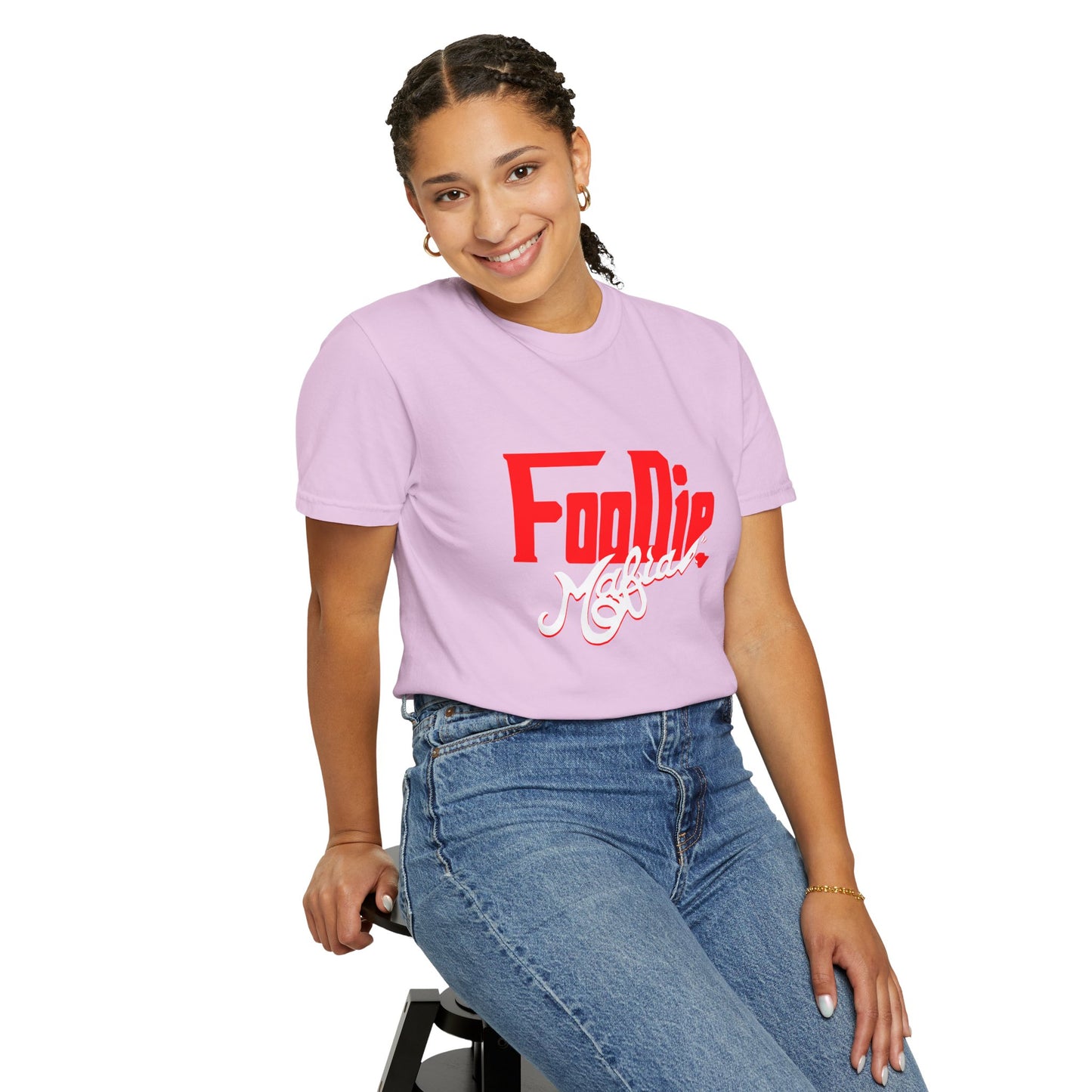 L.O.E.F Red Foodie Mafia Unisex Tee Shirt (White)