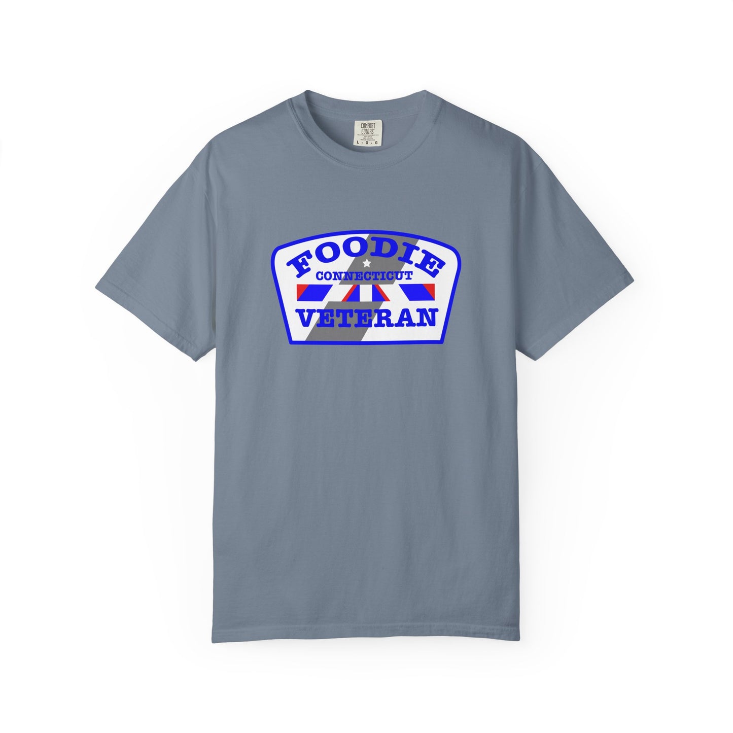 L.O.E.F Foodie Veteran CONNECTICUT Unisex Tee Shirt (Blue)