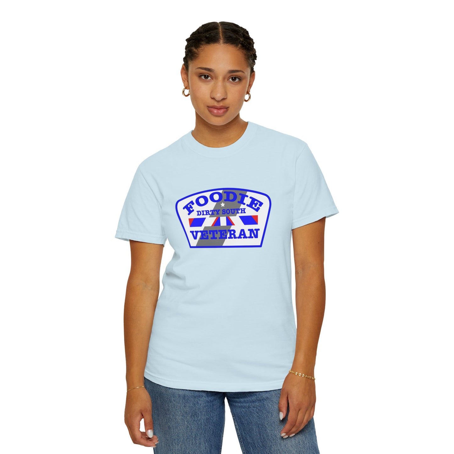 L.O.E.F Foodie Veteran DIRTY SOUTH Unisex Tee Shirt (Blue)