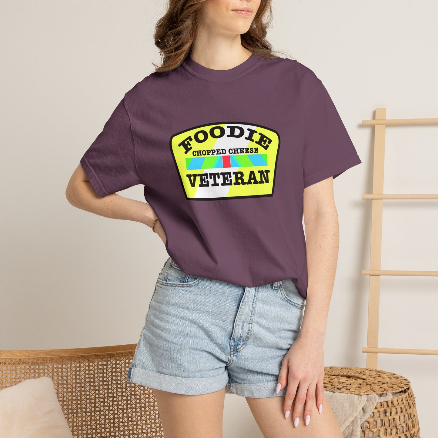 L.O.E.F Foodie Veteran Chopped Cheese Unisex Tee Shirt (Black and Yellow)