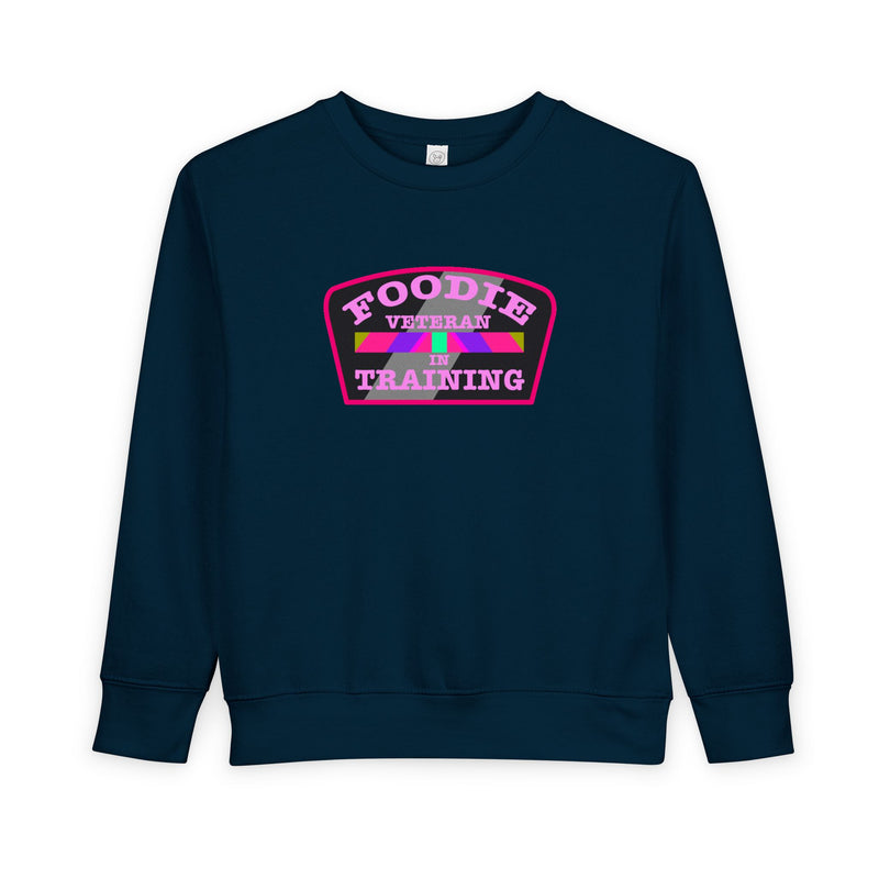 L.O.E.F Foodie Veteran In Training Toddler Sweatshirt (Pink)