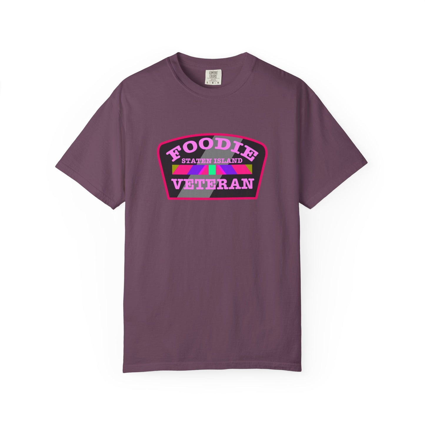 L.O.E.F Foodie Veteran STATEN ISLAND Unisex Tee Shirt (Pink)