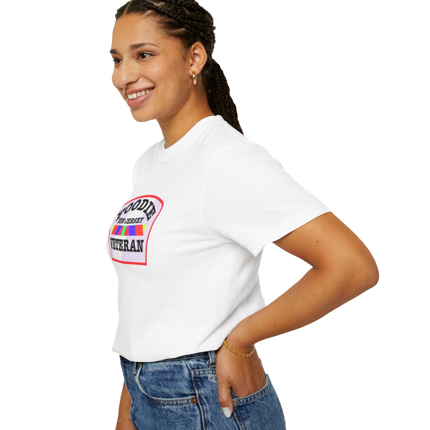 L.O.E.F Foodie Veteran NEW JERSEY Unisex Tee Shirt (Soft Pink)