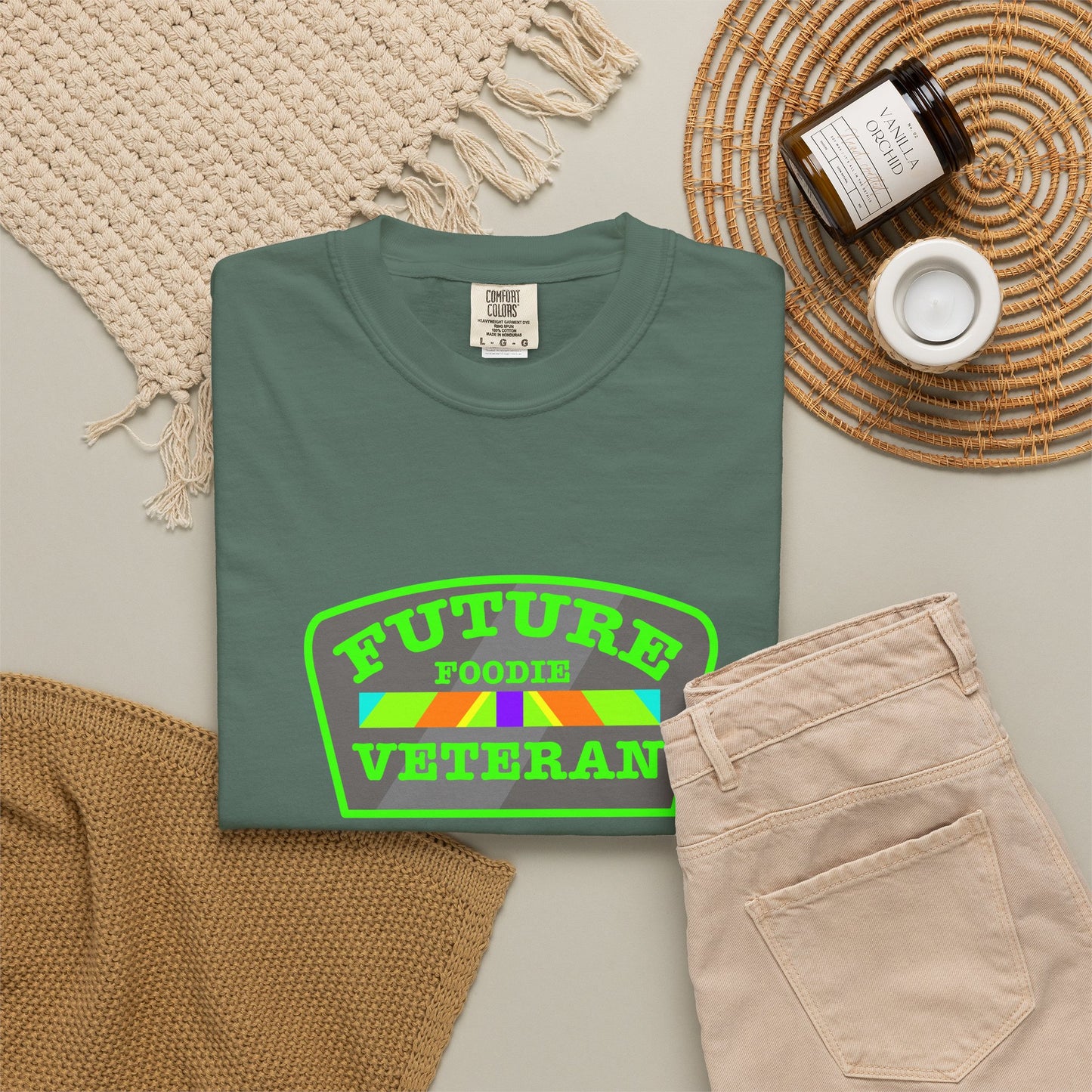 L.O.E.F Future Foodie Veteran Tee Shirt  (Neon Green)