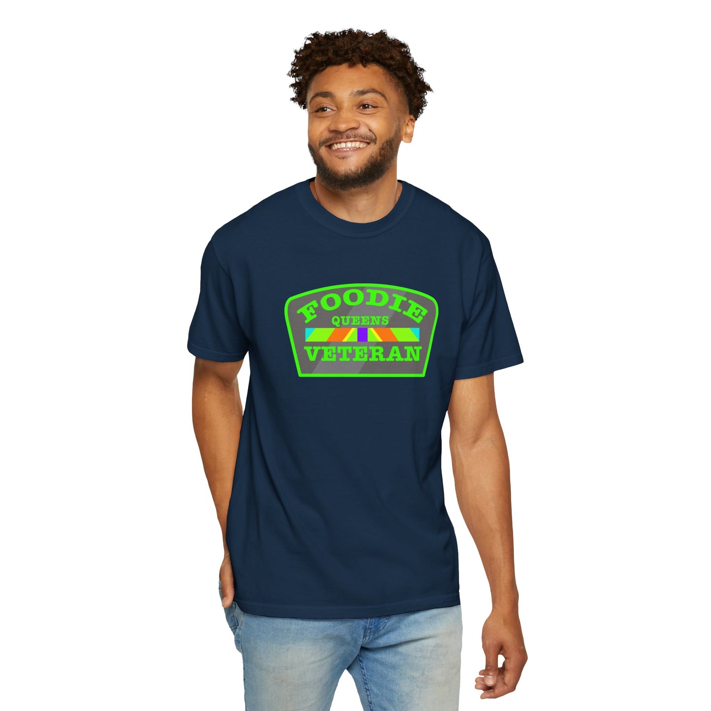 L.O.E.F Foodie Veteran QUEENS Unisex Tee Shirt (Neon Green)