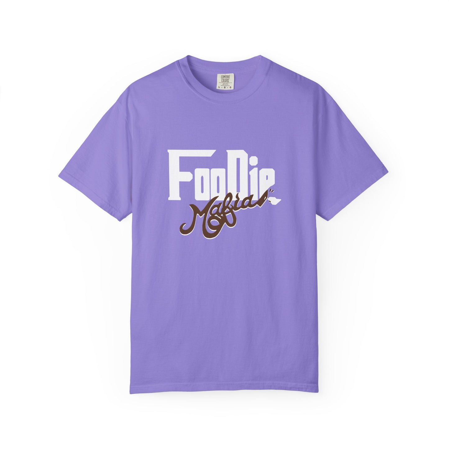 L.O.E.F White Foodie Mafia Unisex Tee shirt (Dark Brown)
