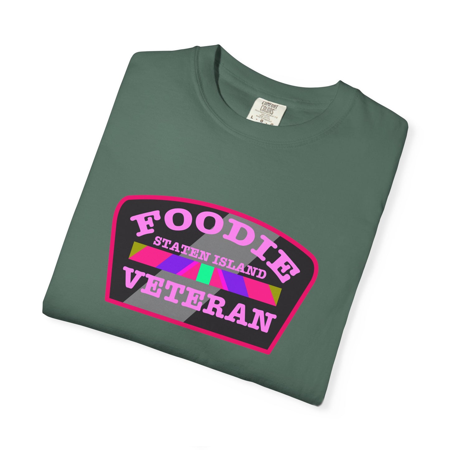 L.O.E.F Foodie Veteran STATEN ISLAND Unisex Tee Shirt (Pink)