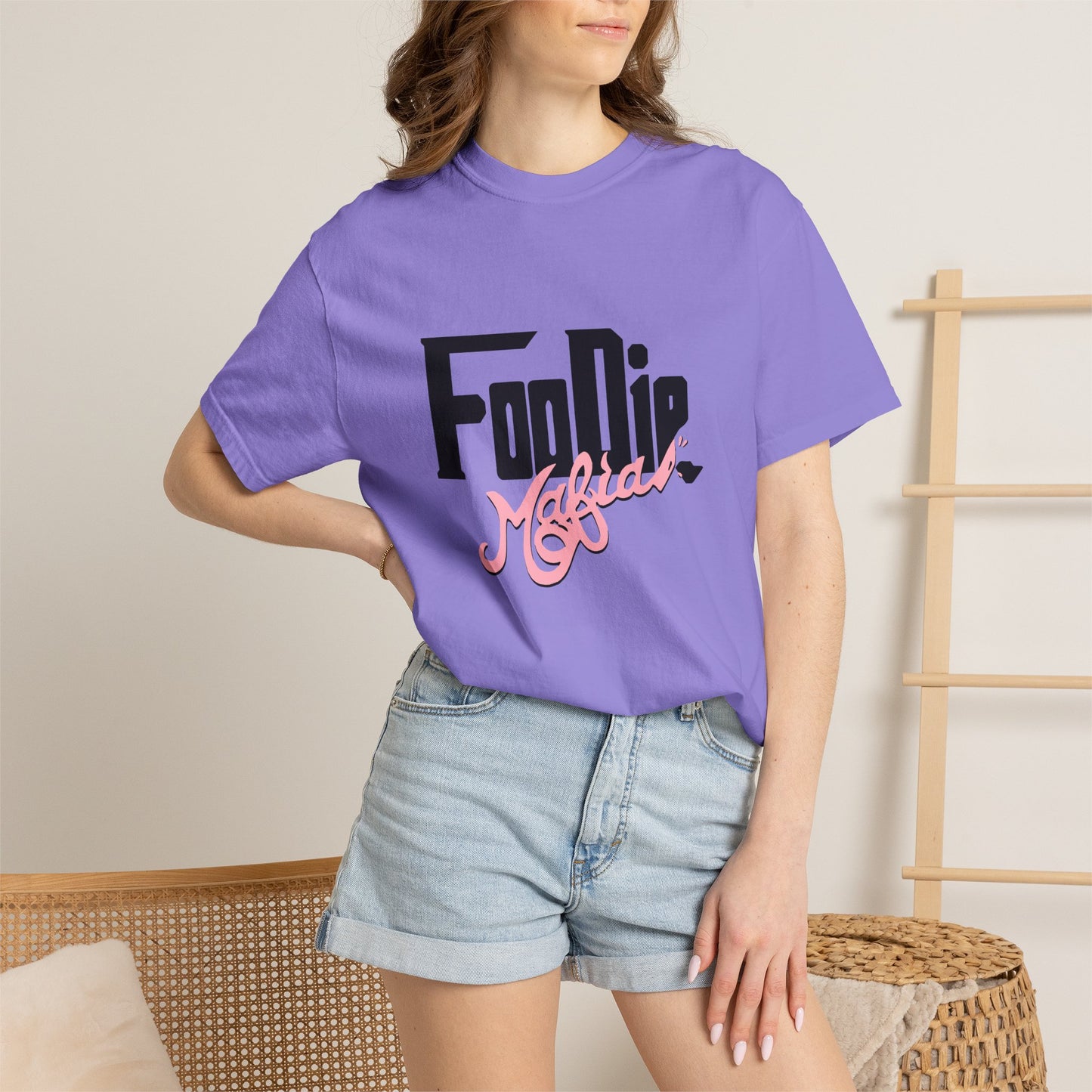 L.O.E.F Foodie Mafia Unisex Tee shirt (Soft Pink)