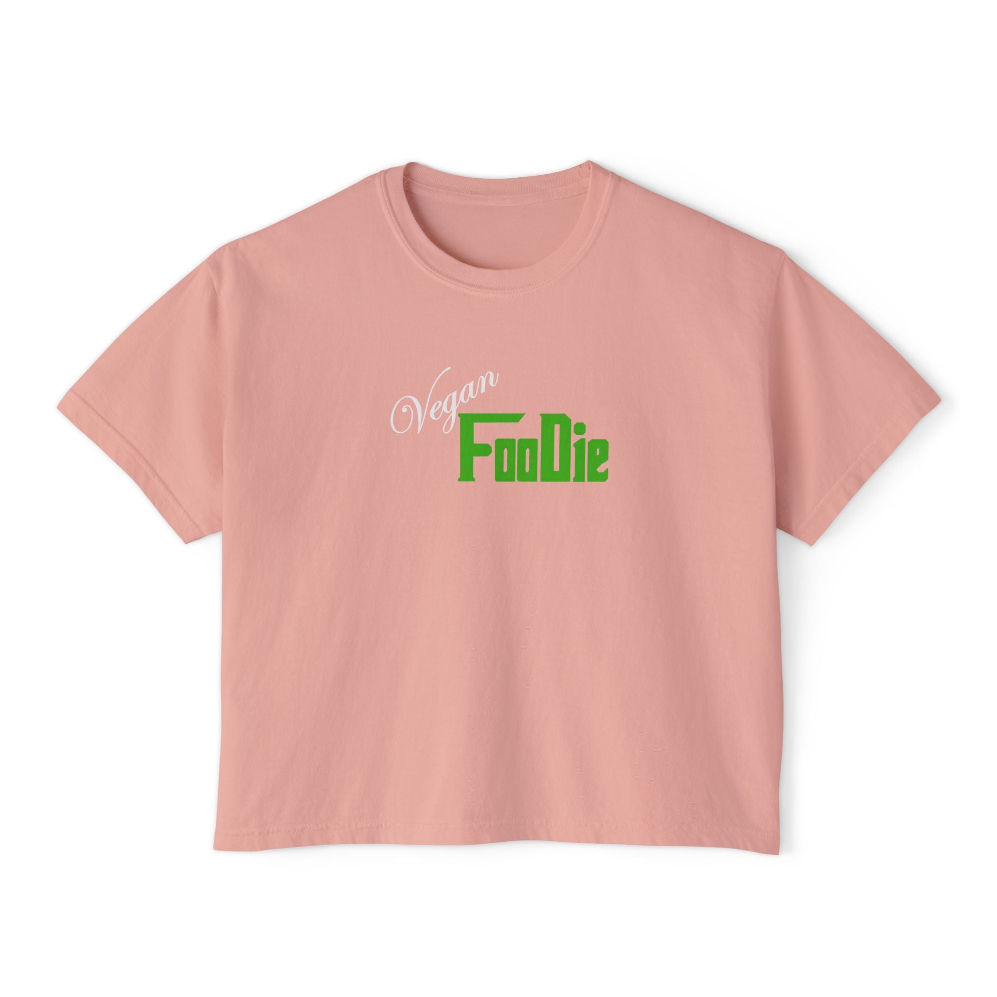 L.O.E.F Women Vegan Foodie Boxy Tee (Kelly Green)
