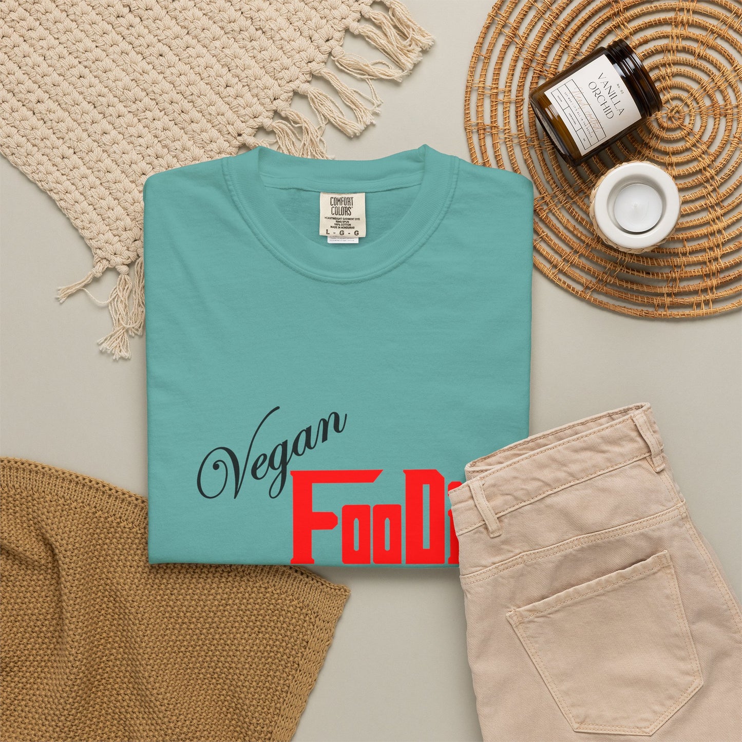 L.O.E.F Unisex Vegan Foodie Tee Shirt (Fiery Red)