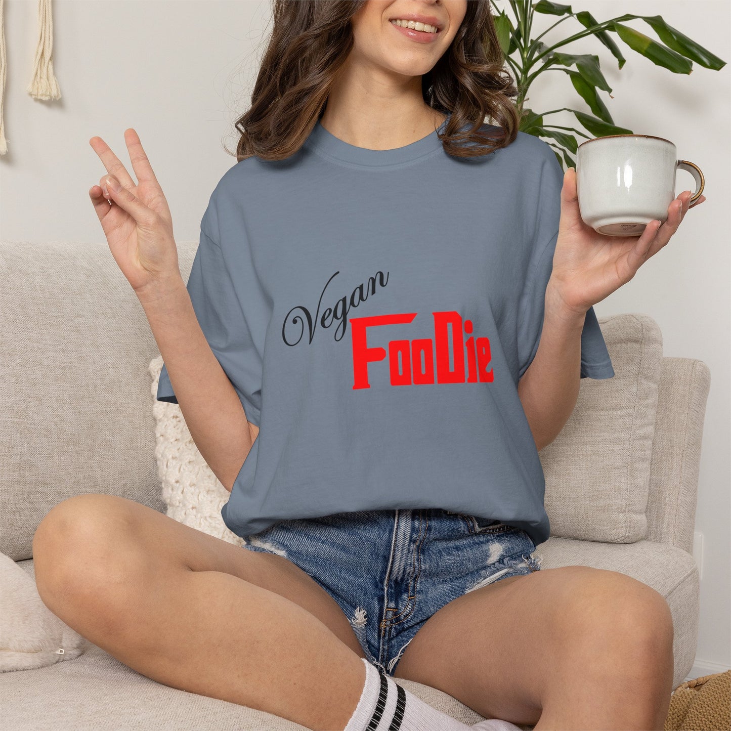 L.O.E.F Unisex Vegan Foodie Tee Shirt (Fiery Red)