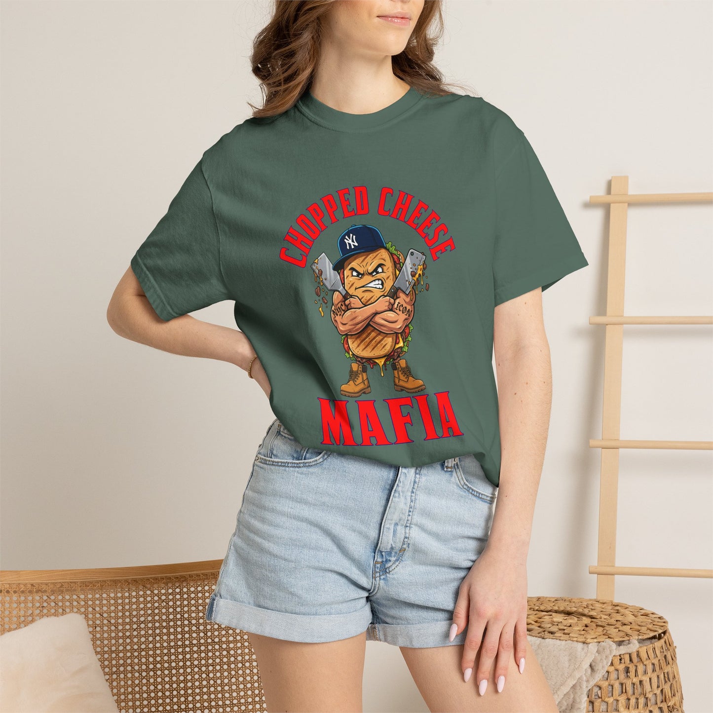 L.O.E.F Mafia Chopped Cheese Unisex Tee Shirt (Red)