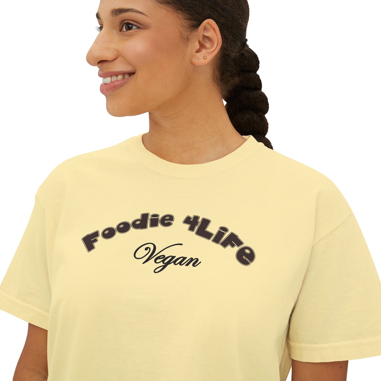 L.O.E.F Foodie 4Life Vegan Boxy Tee (Black)