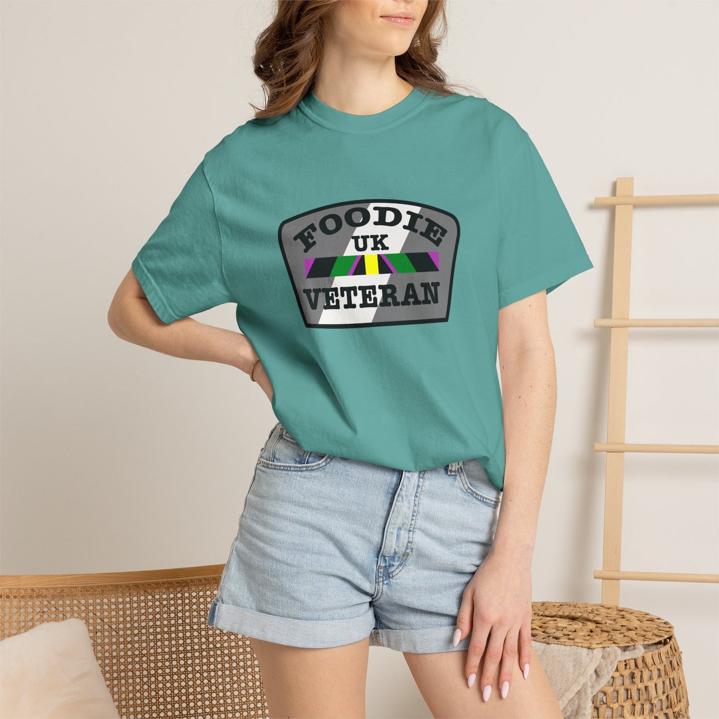 L.O.E.F Foodie Veteran UK Unisex Tee Shirt (Gray)
