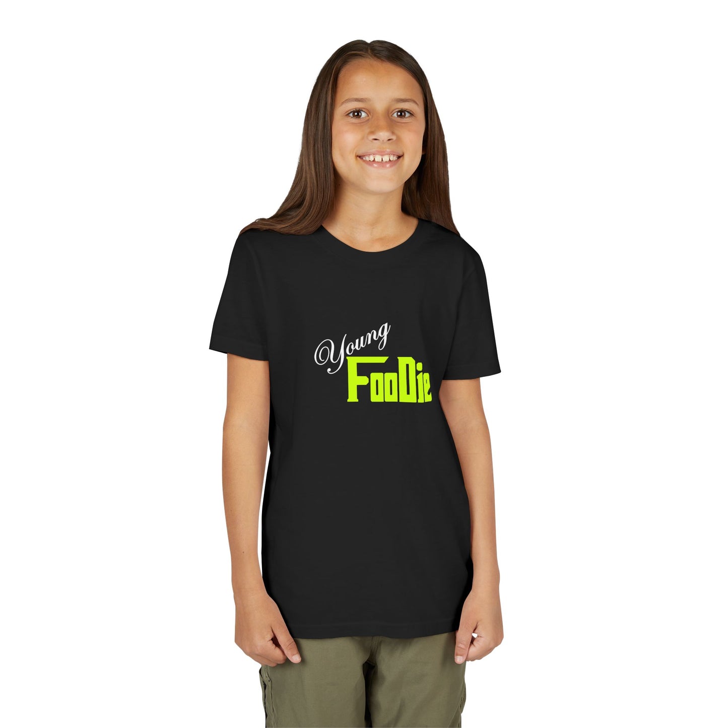 L.O.E.F White Young Foodie Short Sleeve Tee (Neon Yellow)