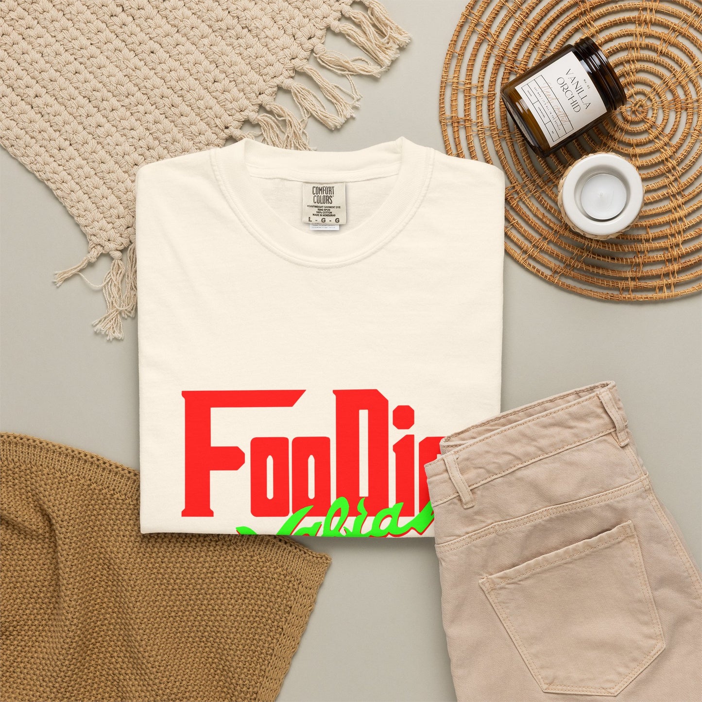 L.O.E.F Red Foodie Mafia Unisex Tee Shirt (Neon Green)