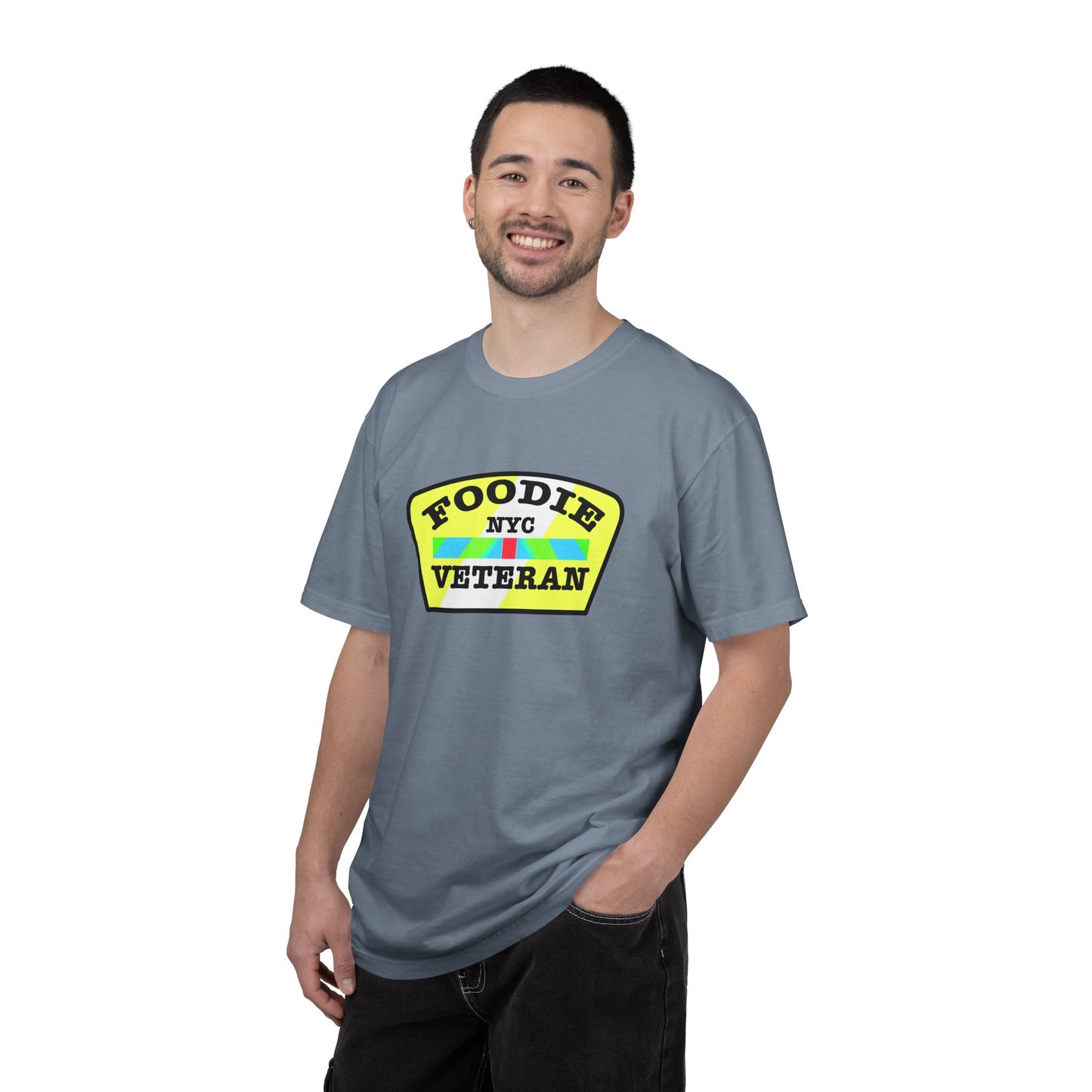 L.O.E.F Foodie Veteran NYC Unisex Tee Shirt (Yellow and Black)