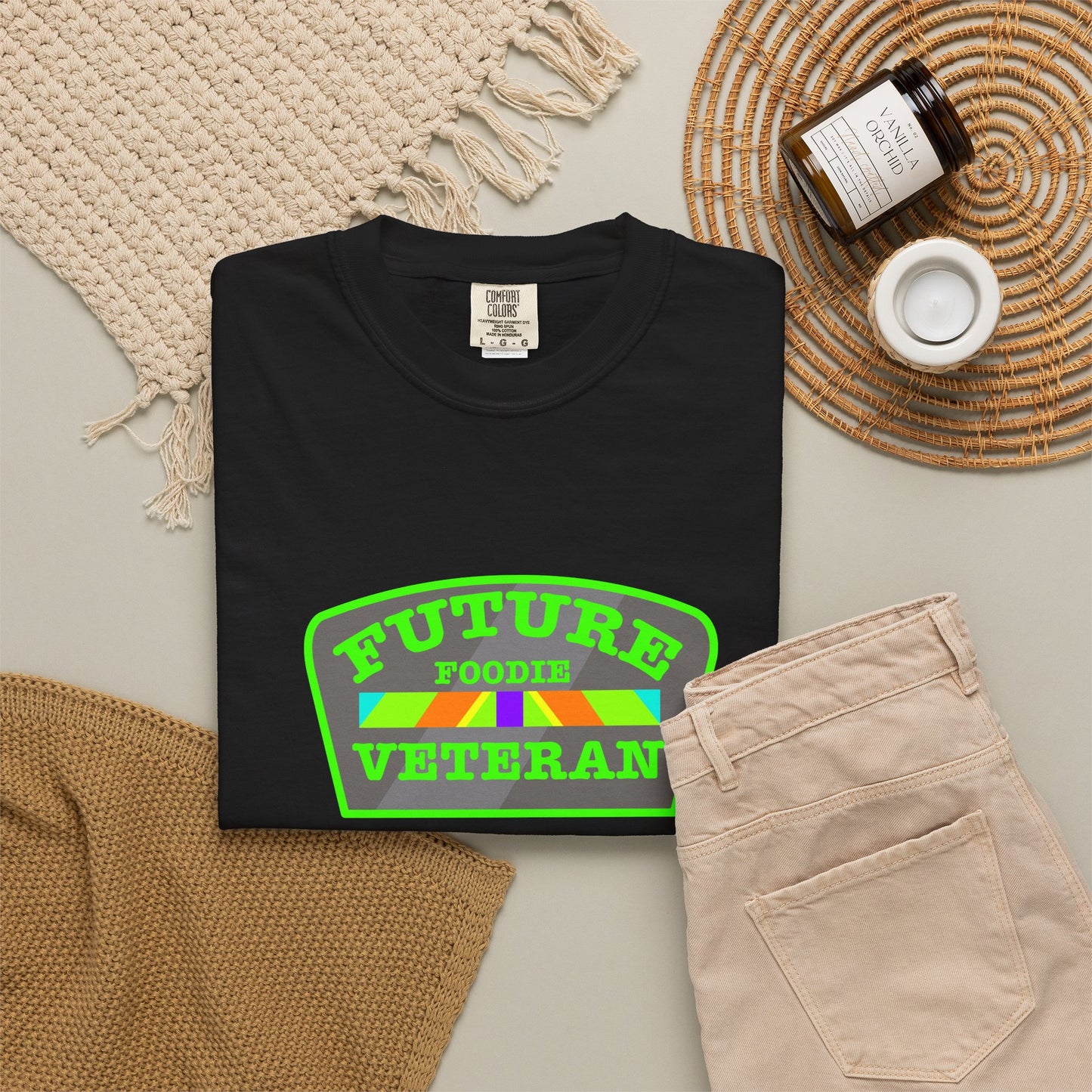 L.O.E.F Future Foodie Veteran Tee Shirt  (Neon Green)