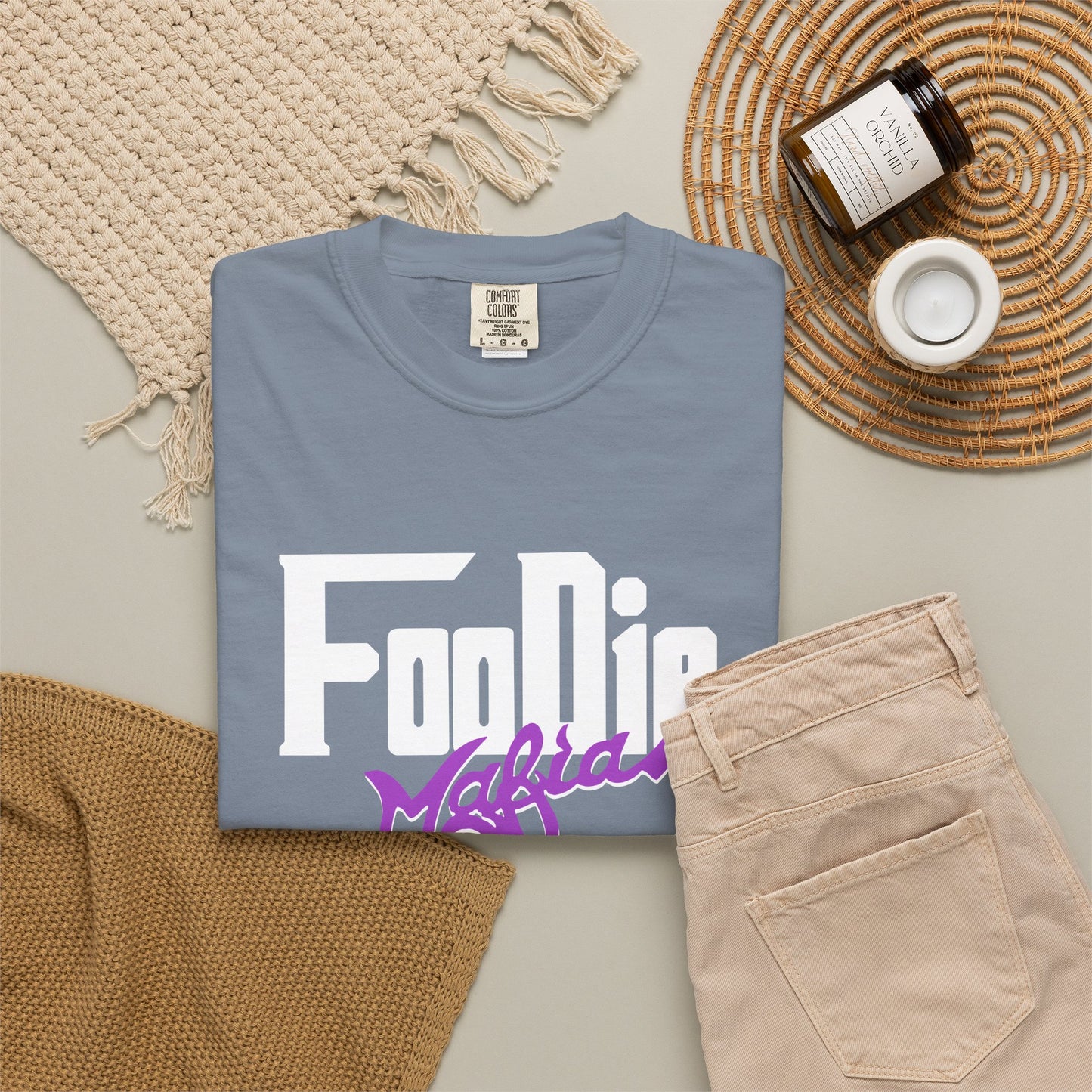 L.O.E.F Foodie Mafia Unisex Tee Shirt  (Purple)