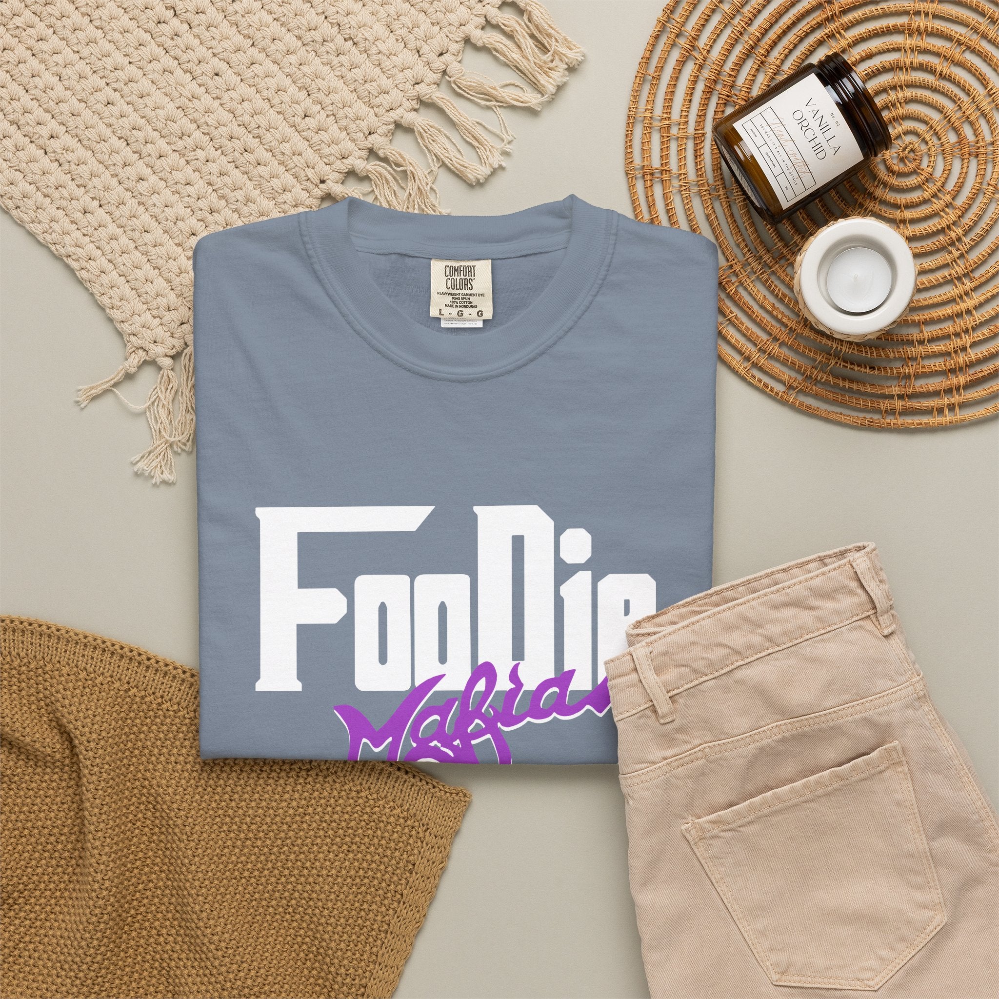 L.O.E.F Foodie Mafia Unisex Tee Shirt  (Purple)