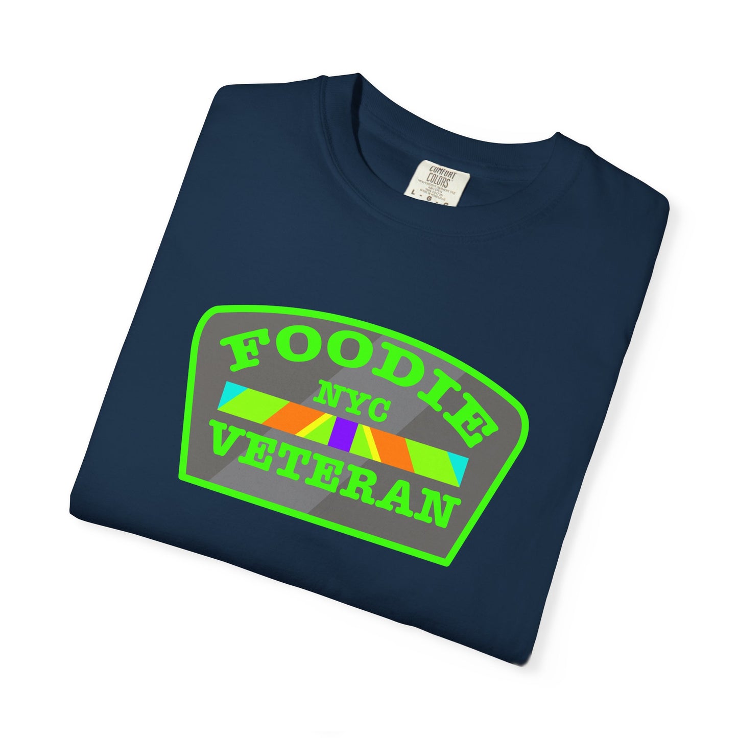 L.O.E.F Foodie Veteran NYC Unisex Tee Shirt (Neon Green)