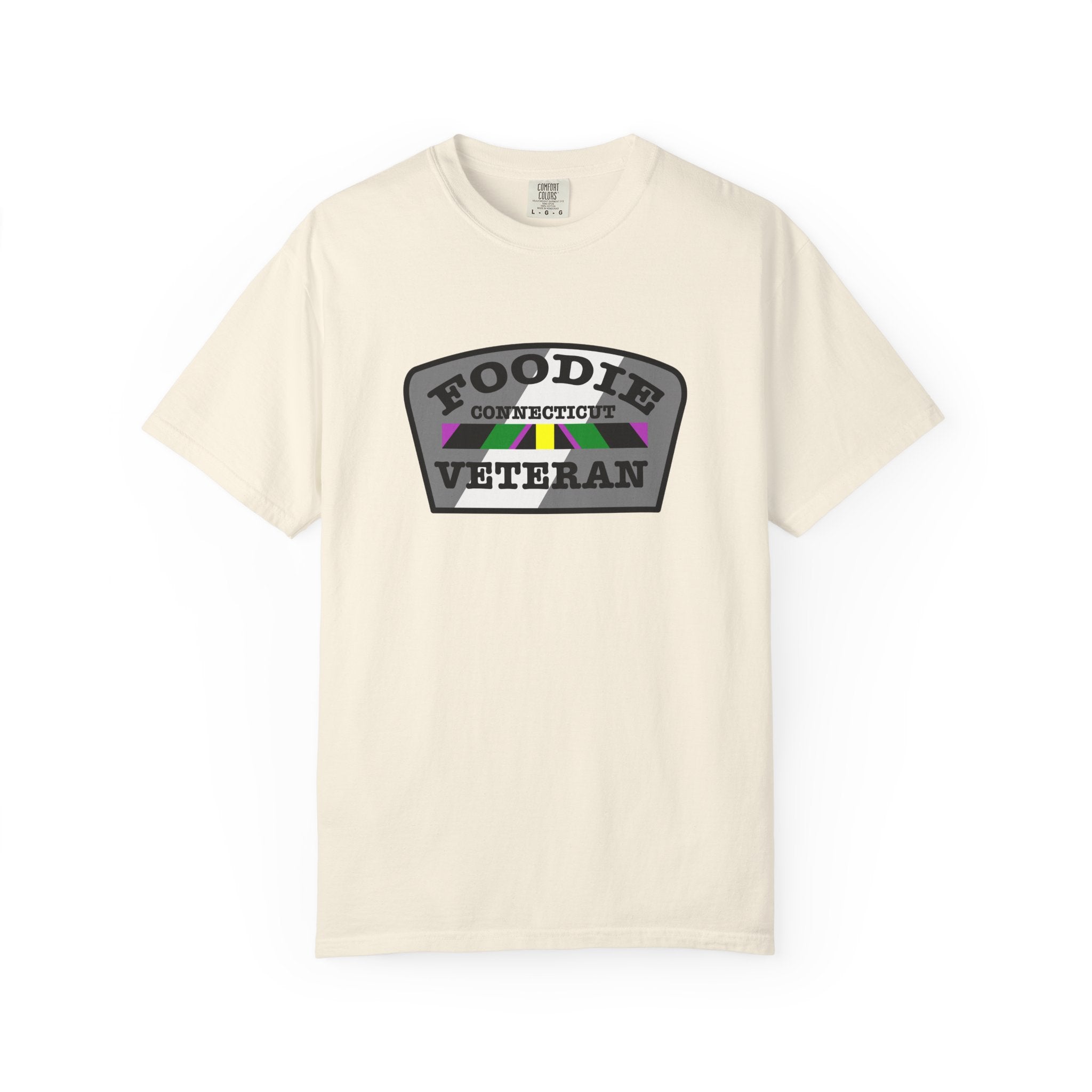 L.O.E.F Foodie Veteran CONNECTICUT Unisex Tee Shirt (Black)