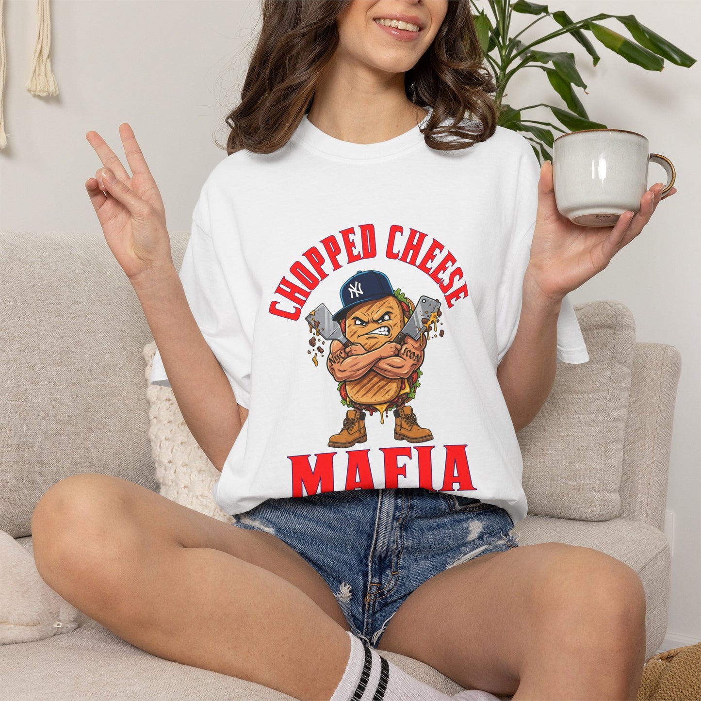 L.O.E.F Mafia Chopped Cheese Unisex Tee Shirt (Red)