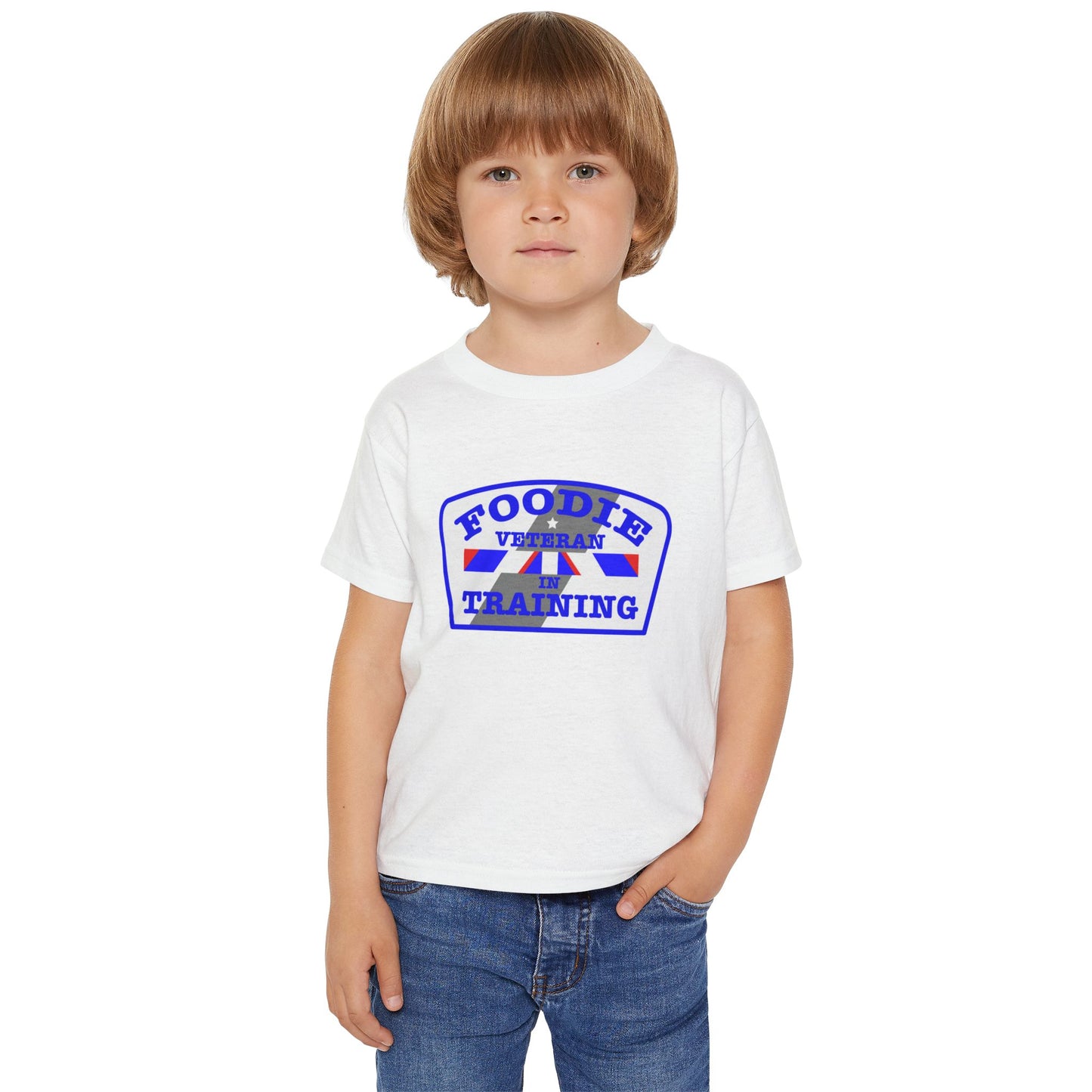 L.O.E.F Foodie Veteran In Training Toddler Tee Shirt (Blue)