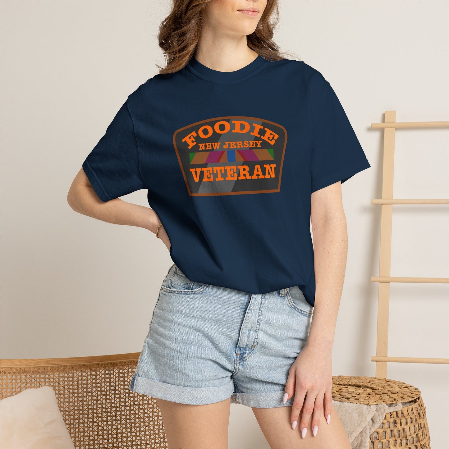 L.O.E.F Foodie Veteran NEW JERSEY Unisex Tee Shirt (Orange)