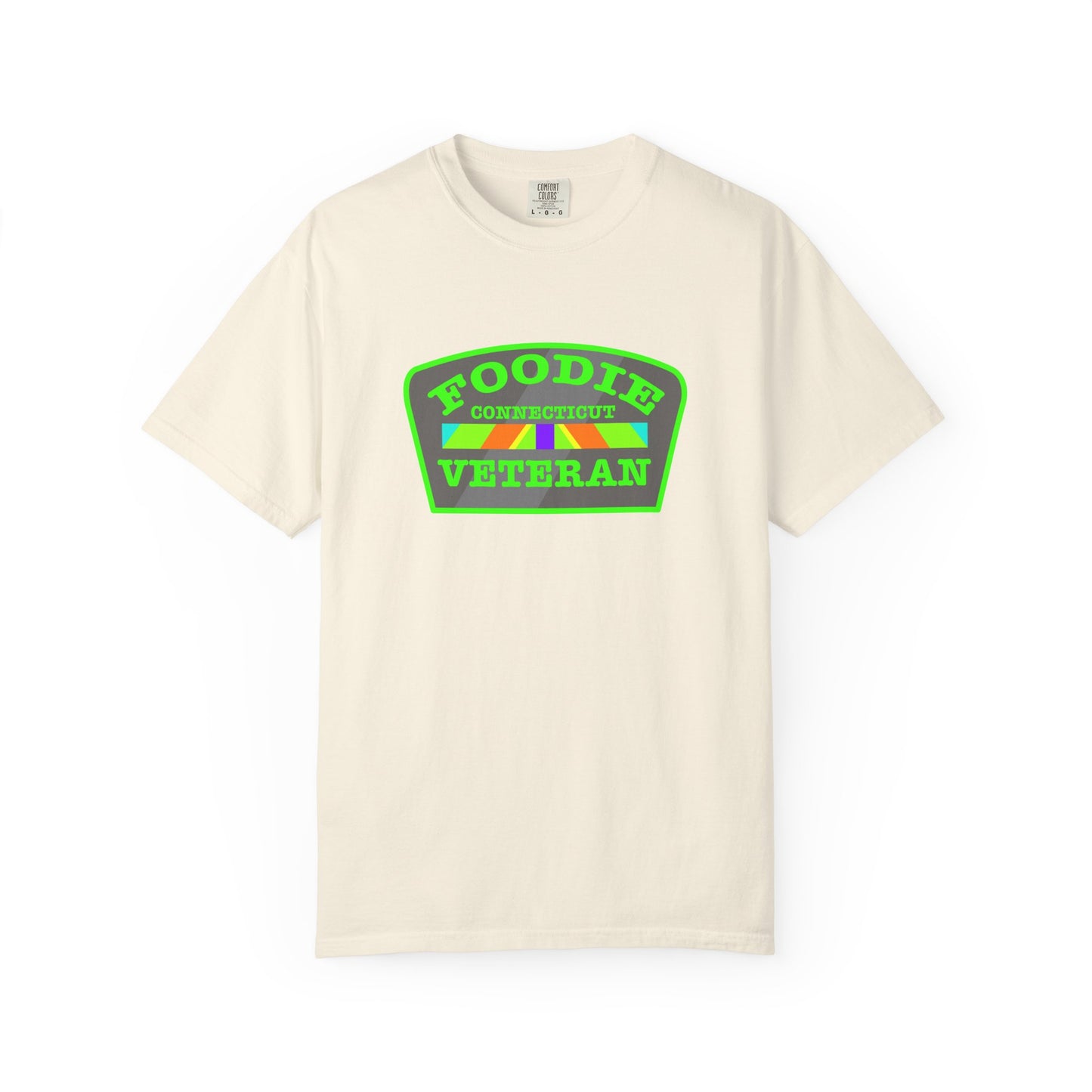 L.O.E.F Foodie Veteran CONNECTICUT Unisex Tee Shirt (Neon Green)