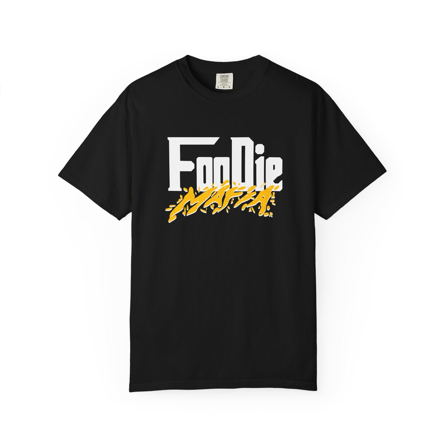 L.O.E.F White Foodie Mafia Unisex Tee Shirt (Mustard)