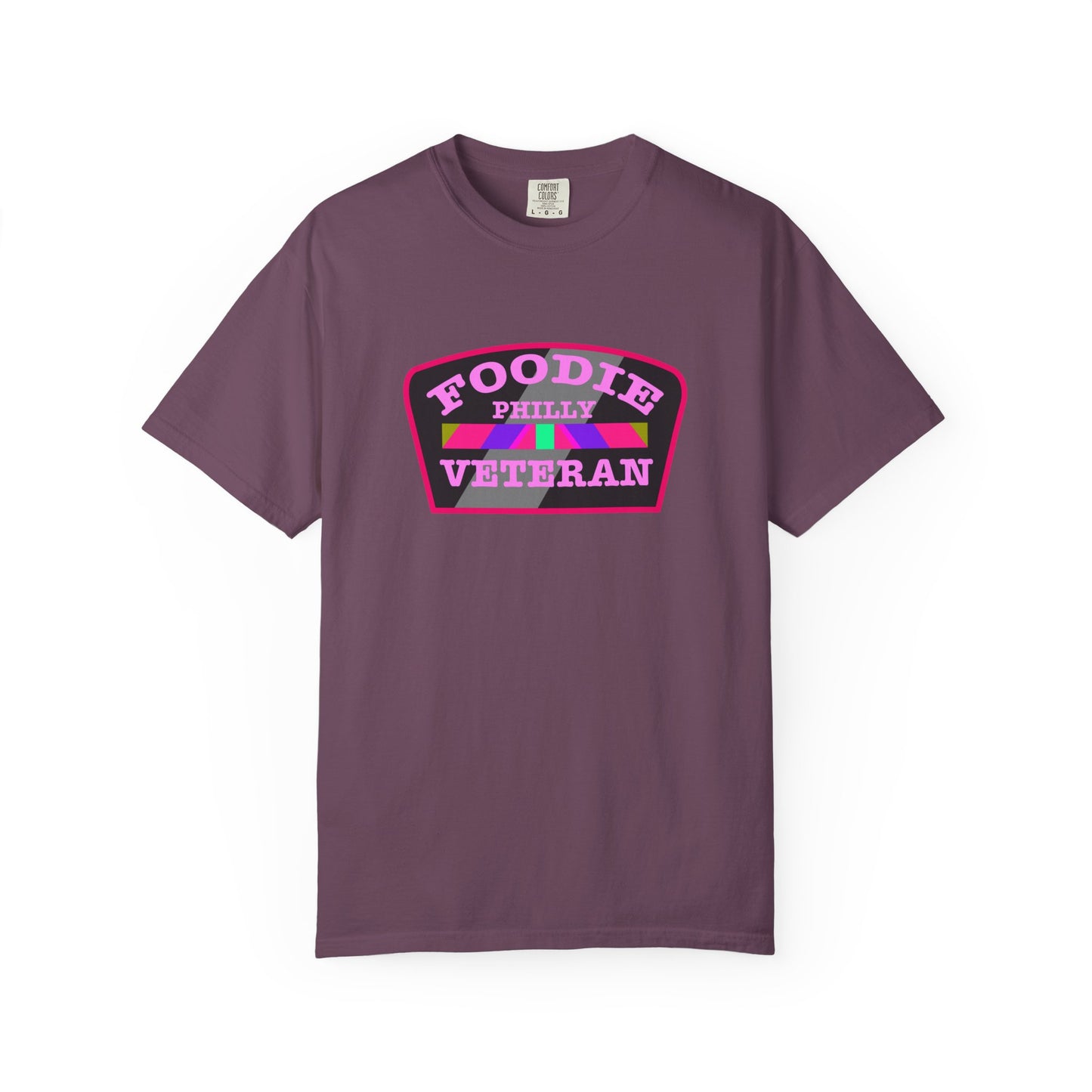 L.O.E.F Foodie Veteran PHILLY Unisex Tee Shirt (Pink)