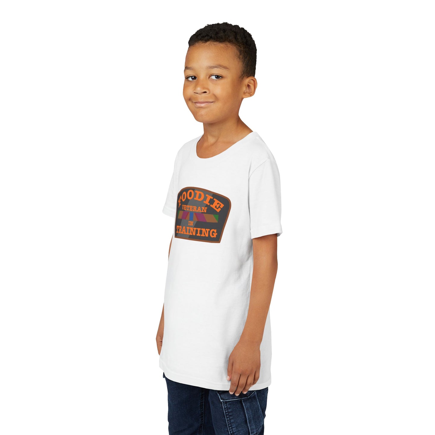 L.O.E.F Foodie Veteran In Training Kids Tee Shirt  (Orange)