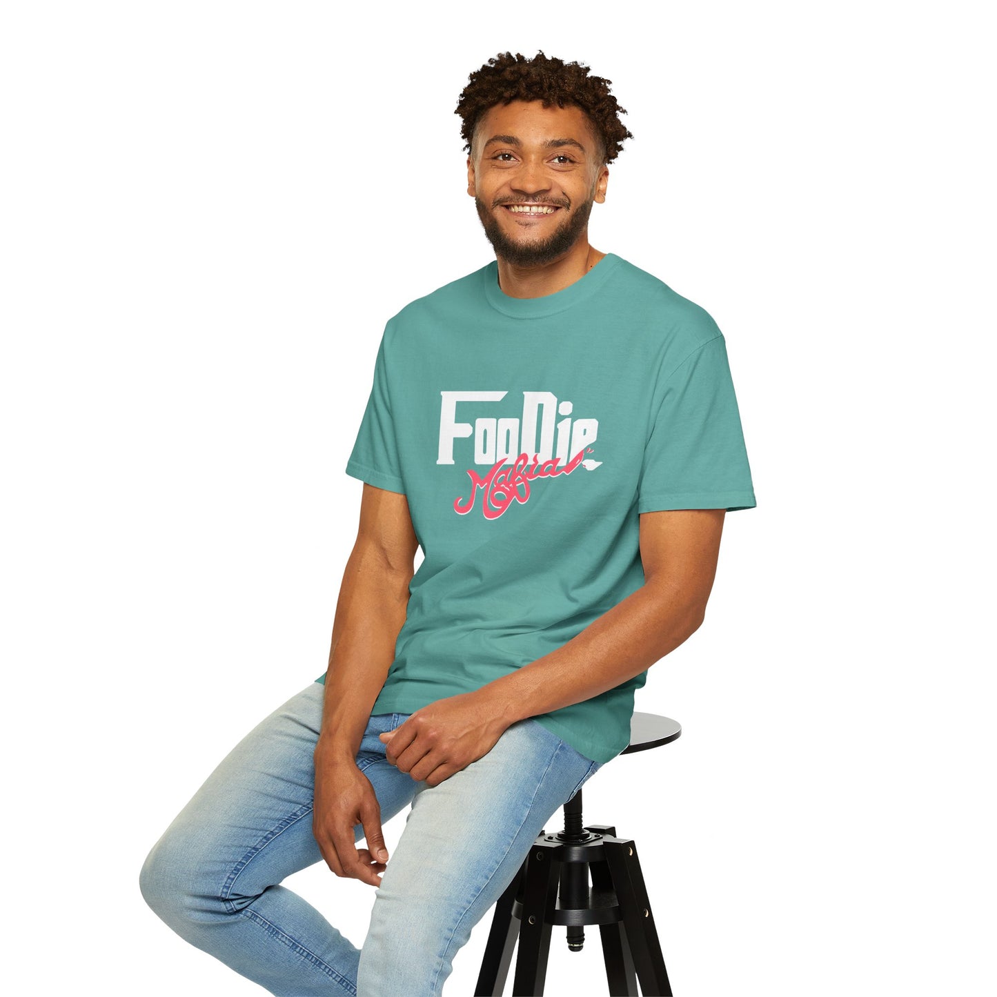 L.O.E.F White Foodie Mafia Unisex Tee shirt (Fiery Red)
