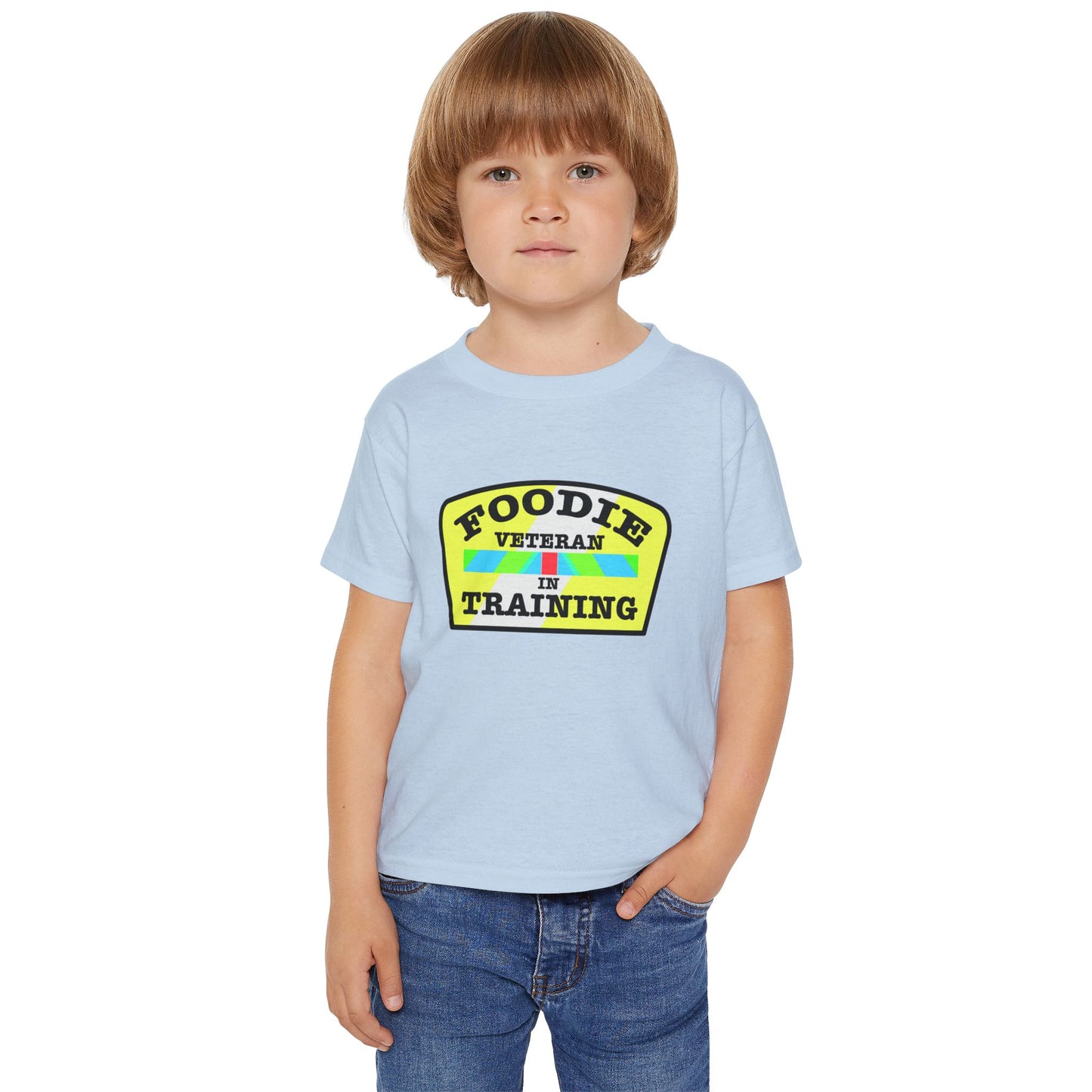 L.O.E.F Foodie Veteran In Training Toddler Tee Shirt (Yellow and Black)