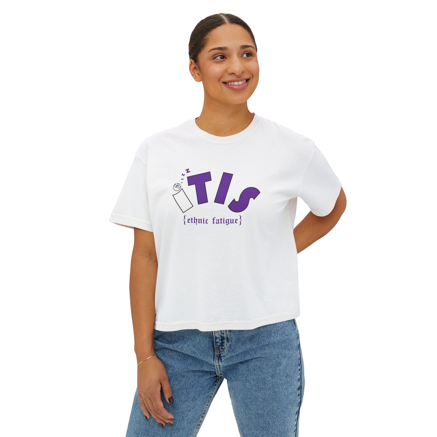 L.O.E.F ITIS Women Boxy Tee (Purple)