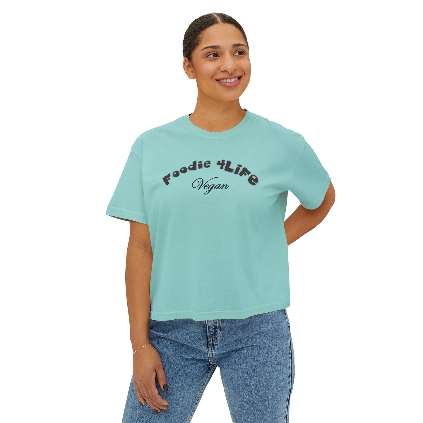 L.O.E.F Foodie 4Life Vegan Boxy Tee (Black)