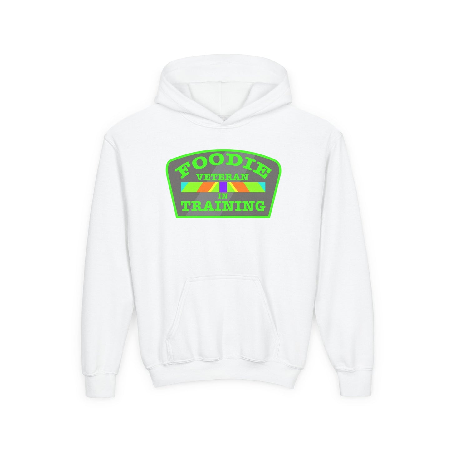 L.O.E.F Foodie Veteran In Training Kids Hoodie (Neon Green)