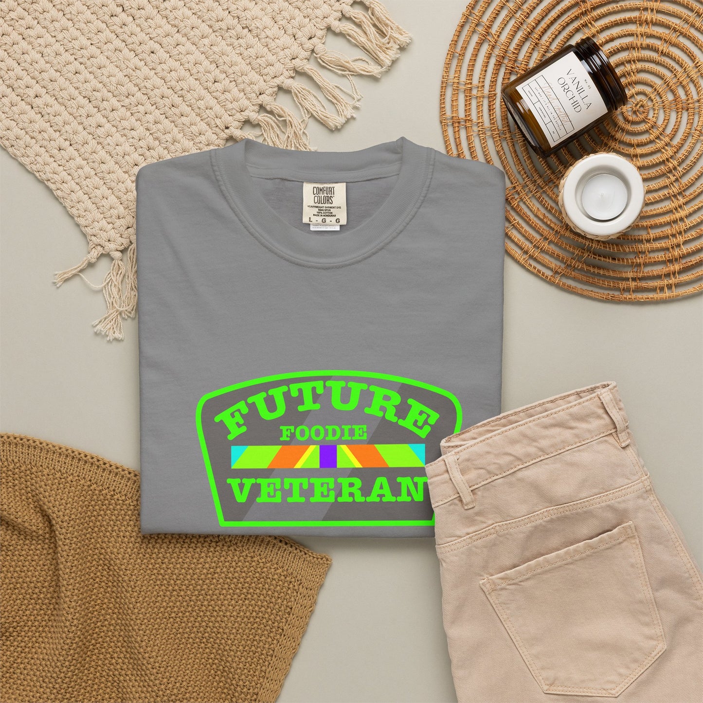 L.O.E.F Future Foodie Veteran Tee Shirt  (Neon Green)