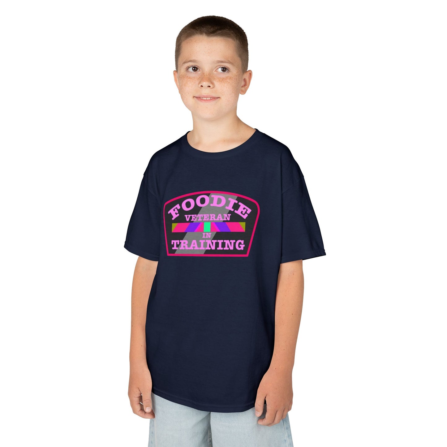 L.O.E.F Foodie Veteran In Training Kids Tee Shirt (Pink)