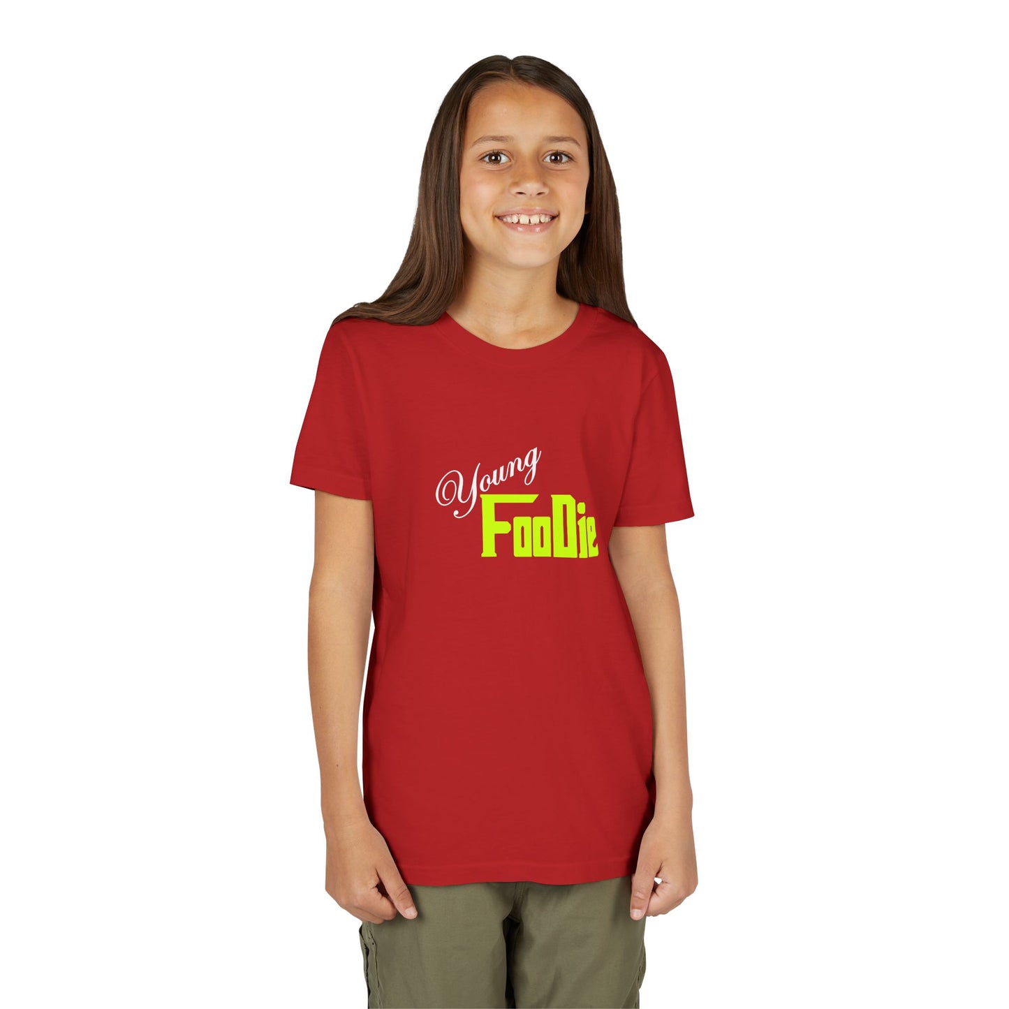 L.O.E.F White Young Foodie Short Sleeve Tee (Neon Yellow)