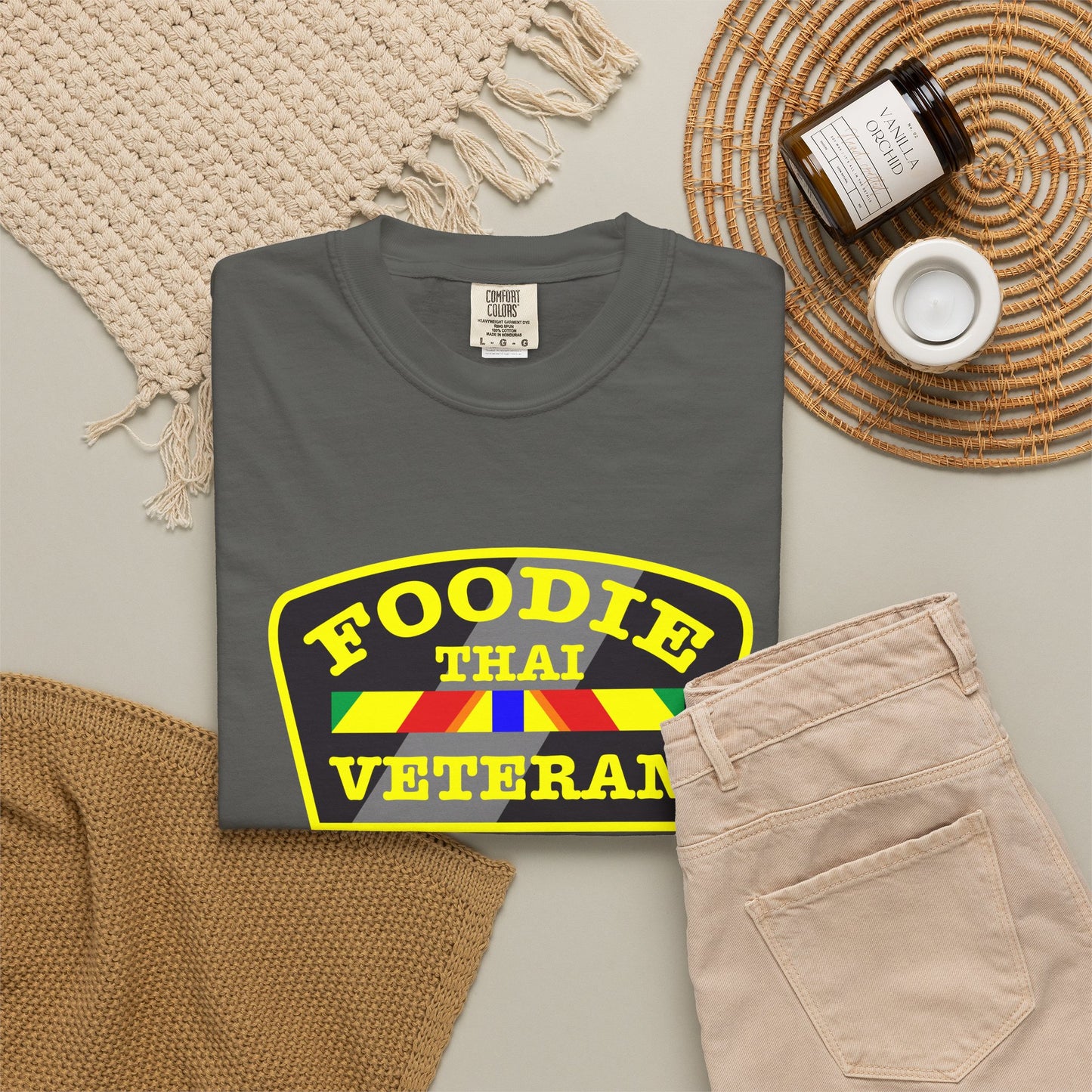 L.O.E.F Foodie Veteran THAI Unisex Tee Shirt (Yellow)