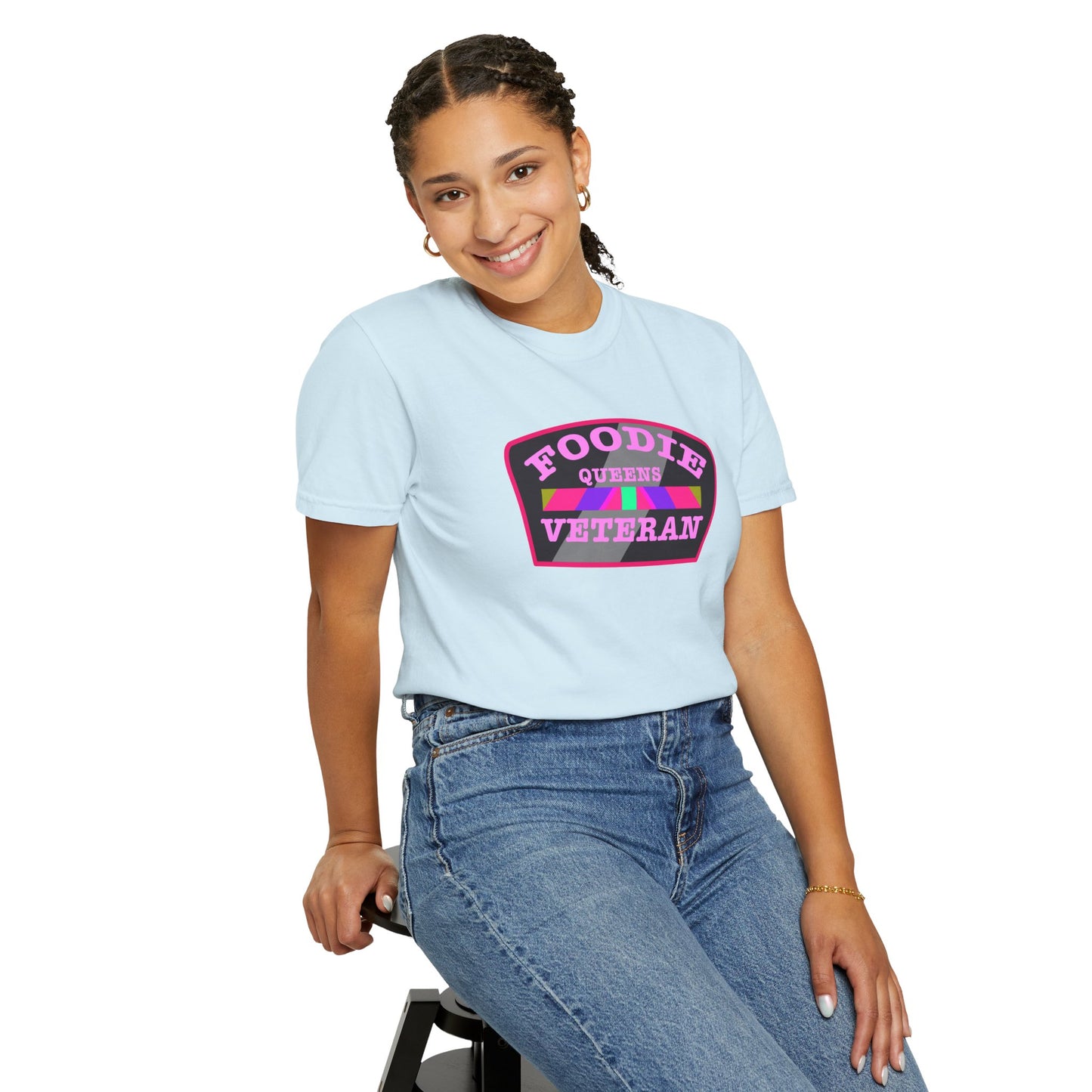 L.O.E.F Foodie Veteran QUEENS Unisex Tee Shirt (Pink)