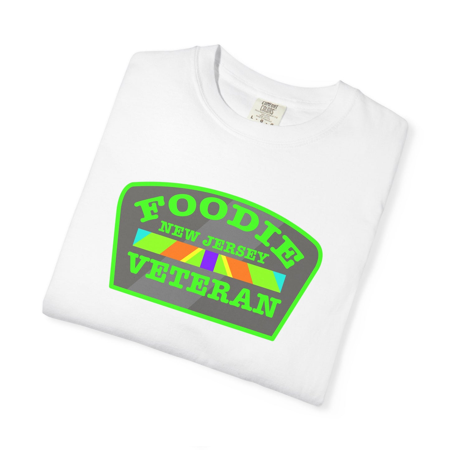 L.O.E.F Foodie Veteran NEW JERSEY Unisex Tee Shirt (Neon Green)