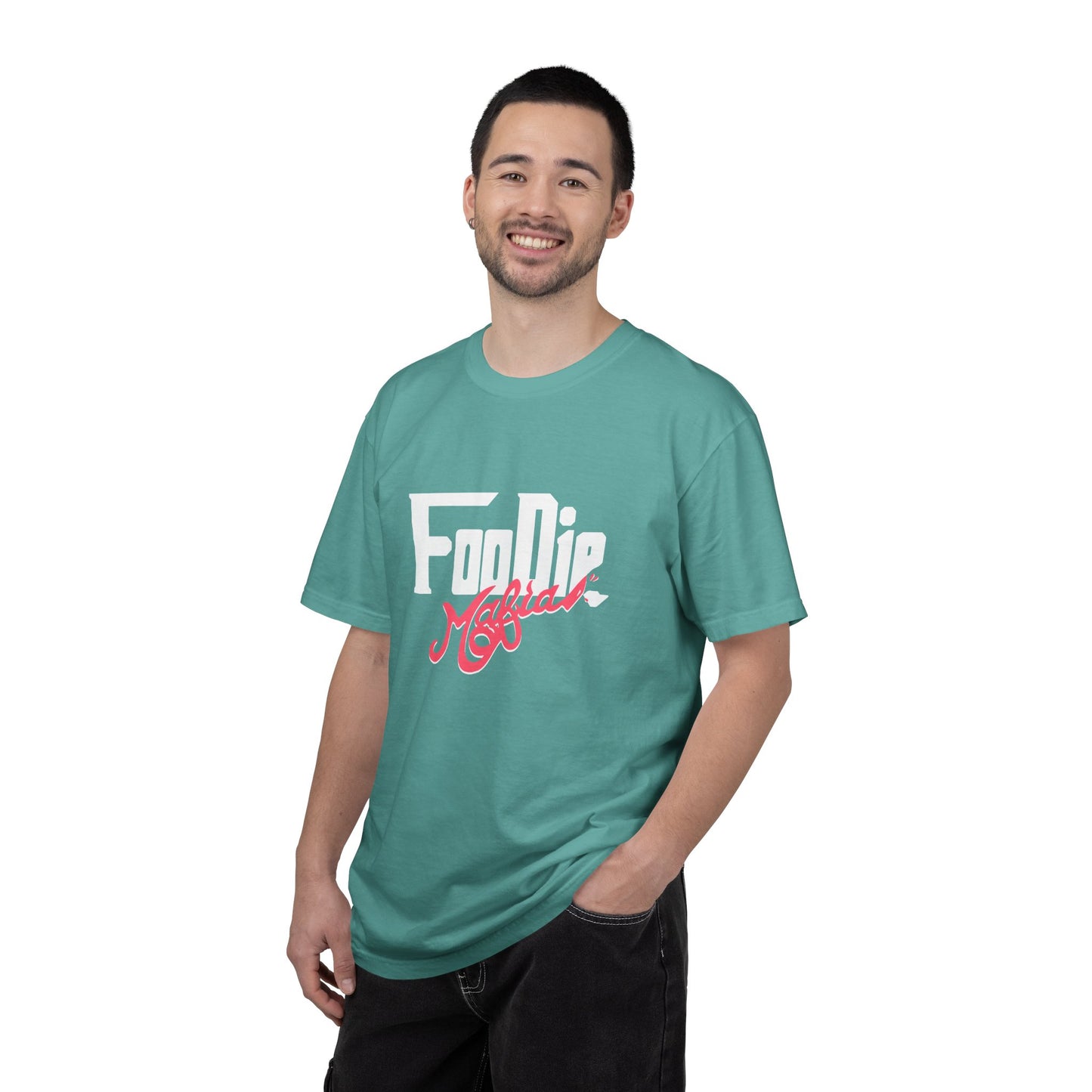 L.O.E.F White Foodie Mafia Unisex Tee shirt (Fiery Red)
