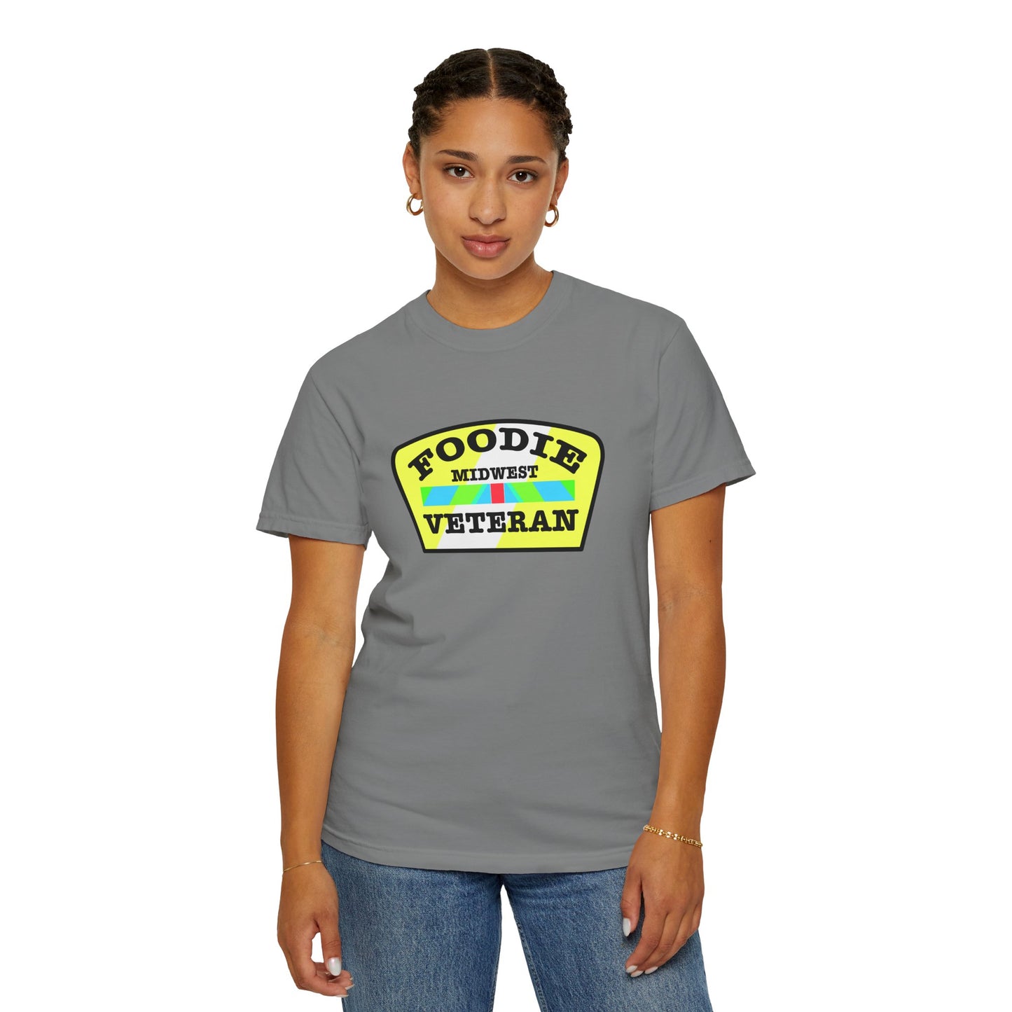 L.O.E.F Foodie Veteran MIDWEST Unisex Tee Shirt (Black and Yellow)