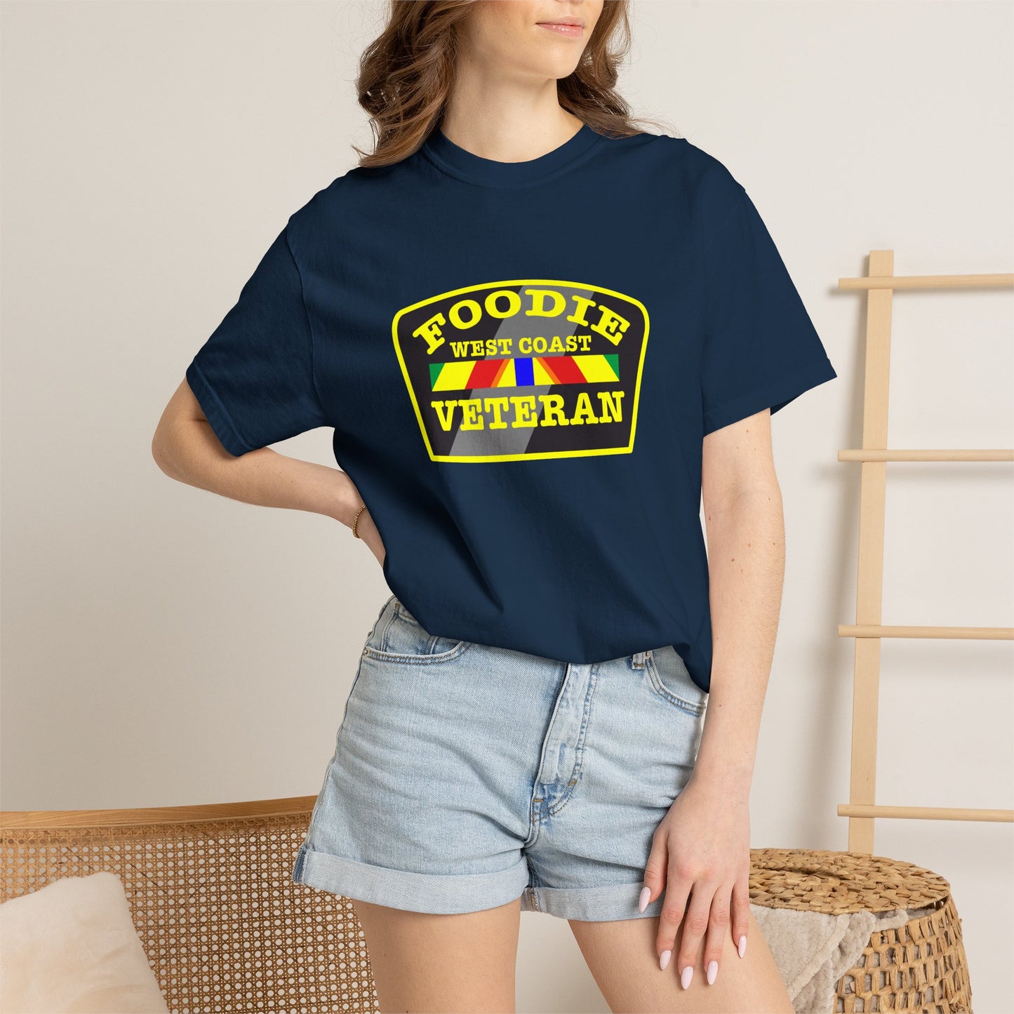 L.O.E.F Foodie Veteran WEST COAST Unisex Tee Shirt (Yellow)