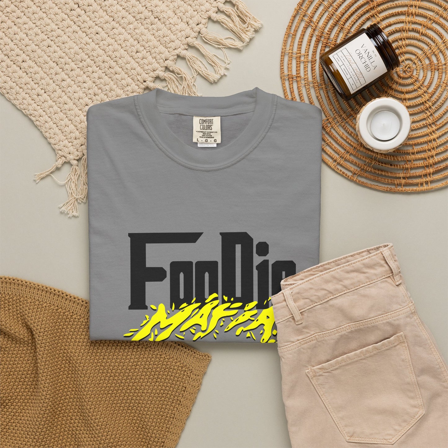 L.O.E.F Foodie Mafia Unisex Tee Shirt (Bright Yellow)