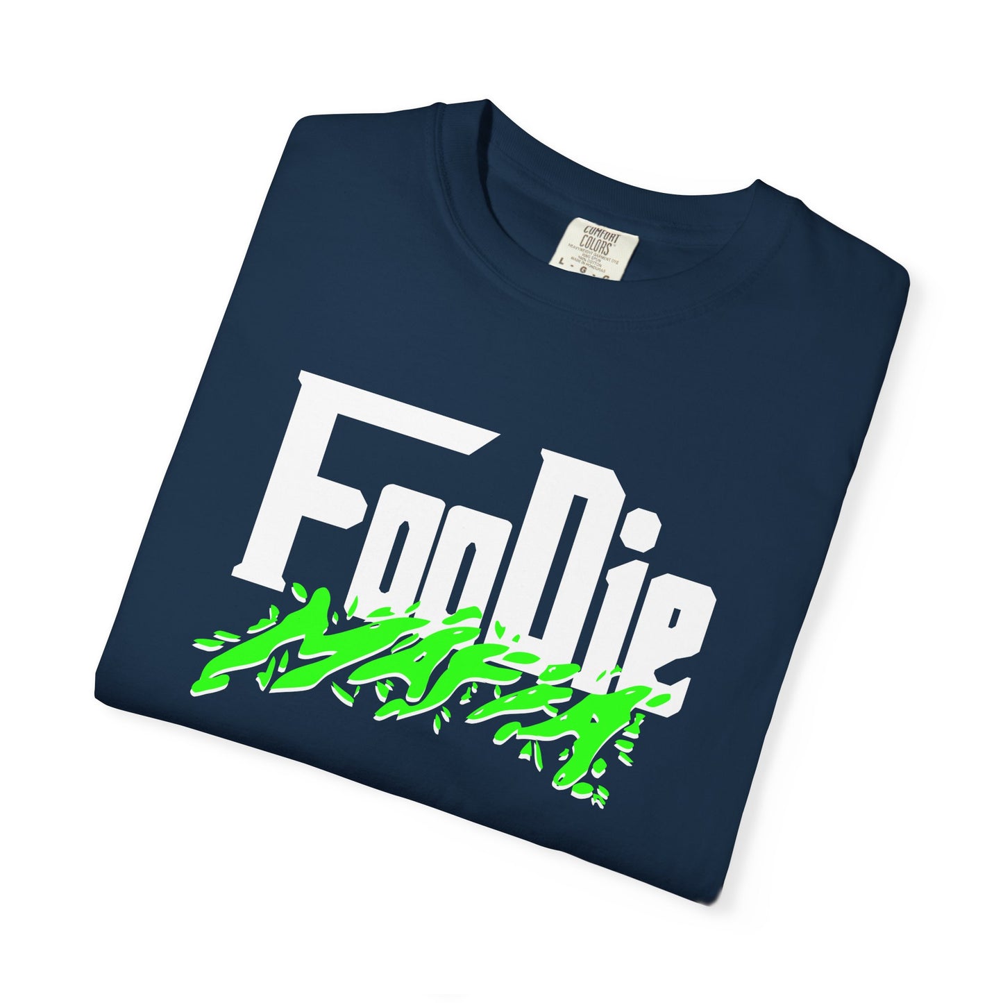 L.O.E.F White Foodie Mafia Unisex Tee Shirt (Neon Green)
