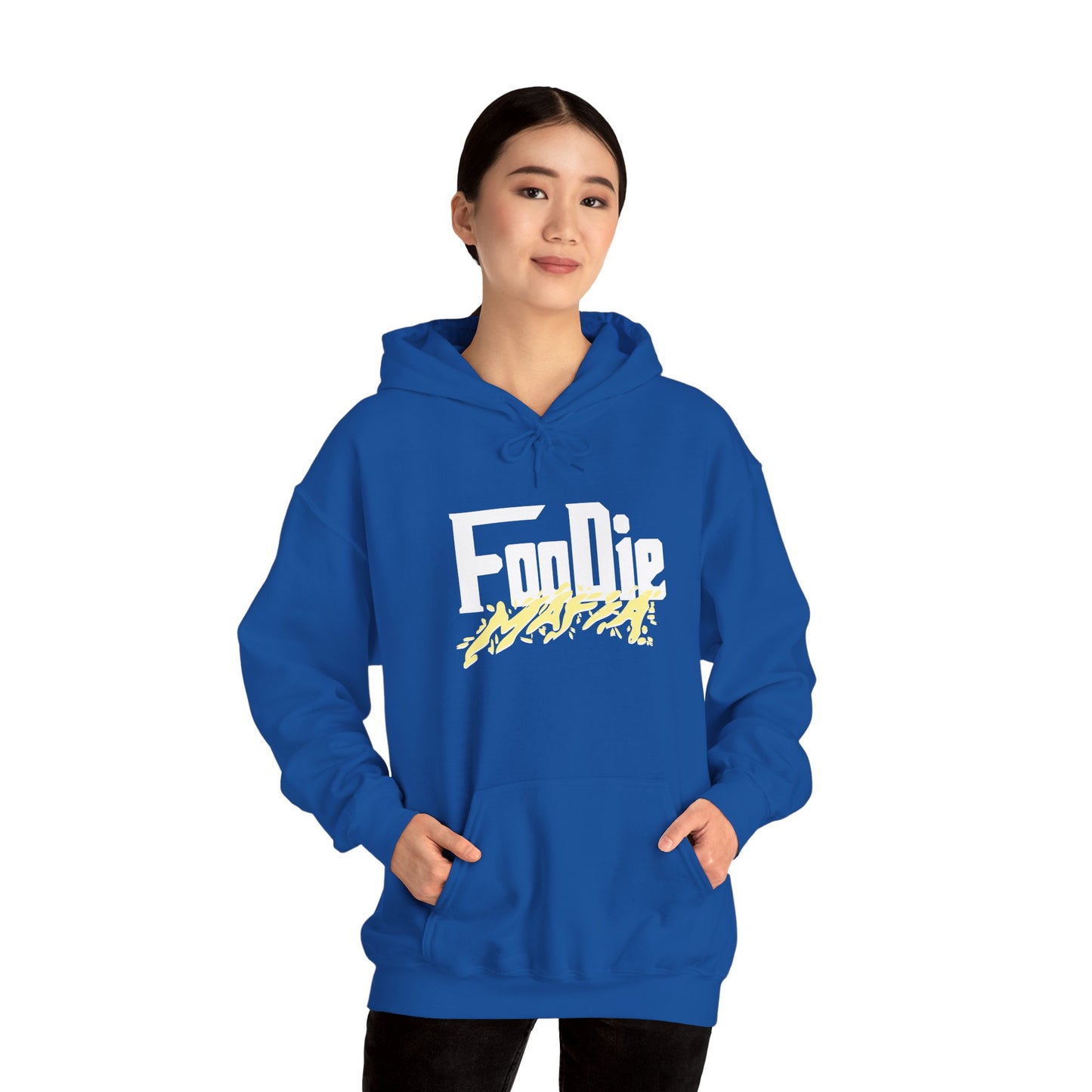 L.O.E.F White Foodie Mafia Unisex Hooded Sweatshirt (Soft Yellow)